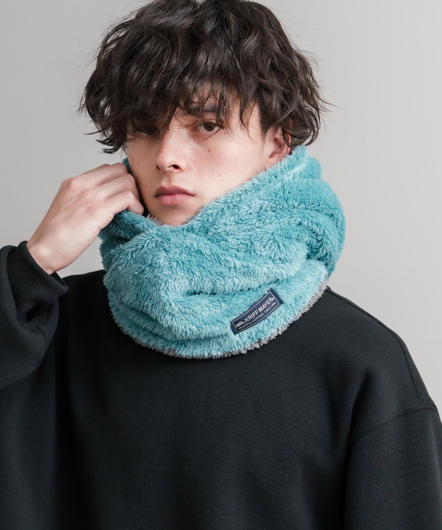KRIFF MAYER クリフメイヤー ニンジャりん2WAYリバーシブルフード型ネックウォーマー ボアフードウォーマー J2527845 14965