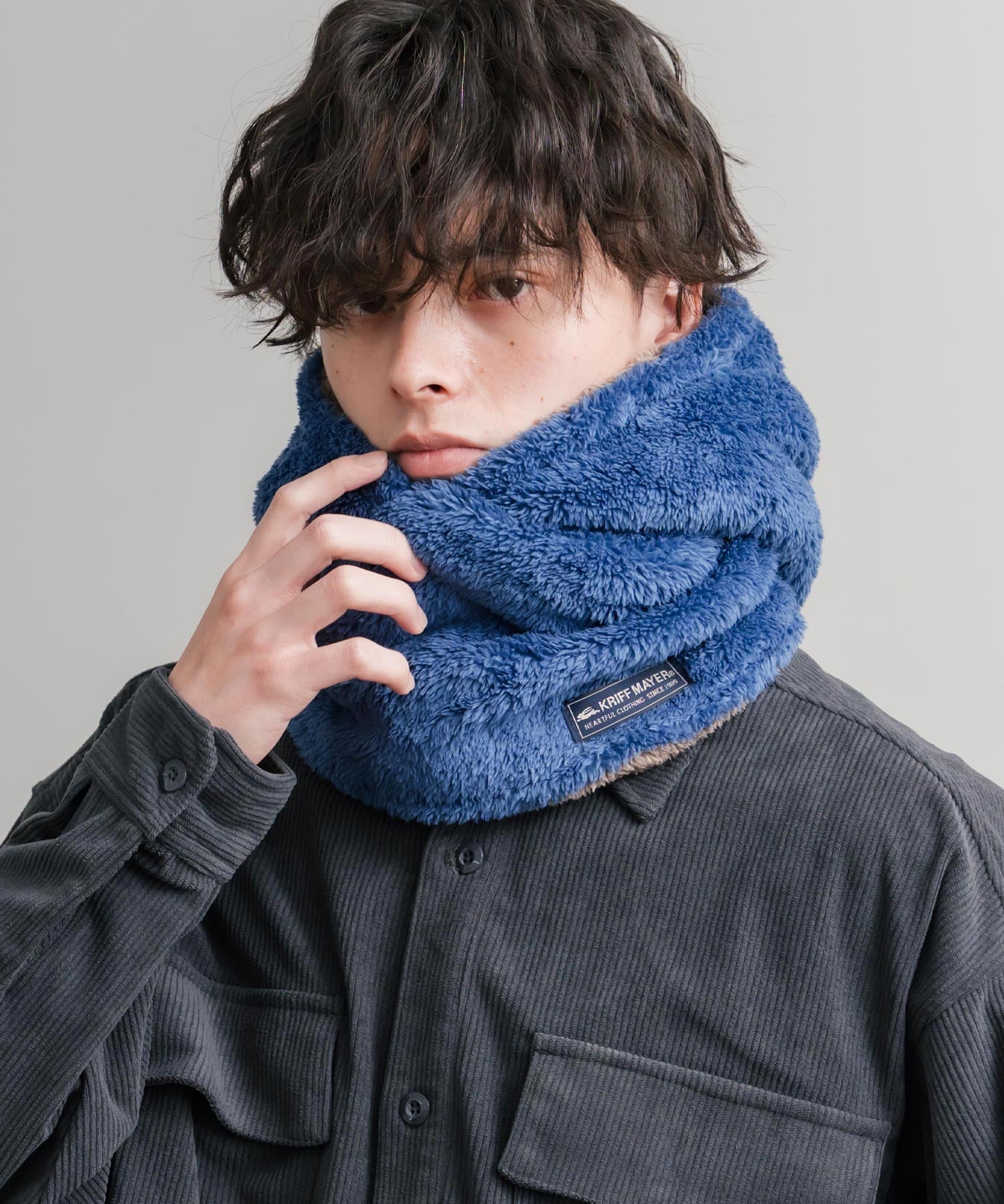 KRIFF MAYER クリフメイヤー ニンジャりん2WAYリバーシブルフード型ネックウォーマー ボアフードウォーマー J2527845 14965