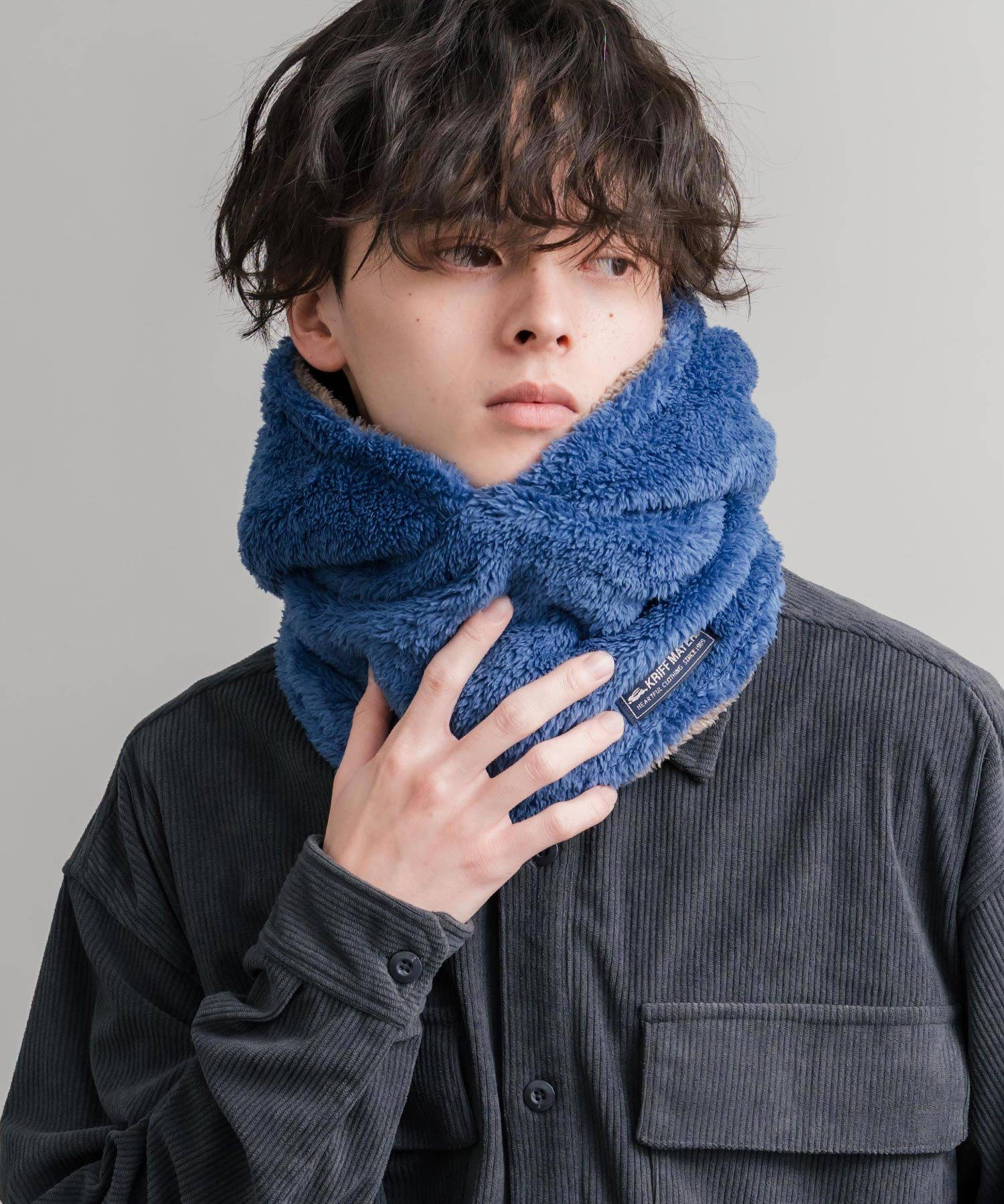 KRIFF MAYER クリフメイヤー ニンジャりん2WAYリバーシブルフード型ネックウォーマー ボアフードウォーマー J2527845 14965
