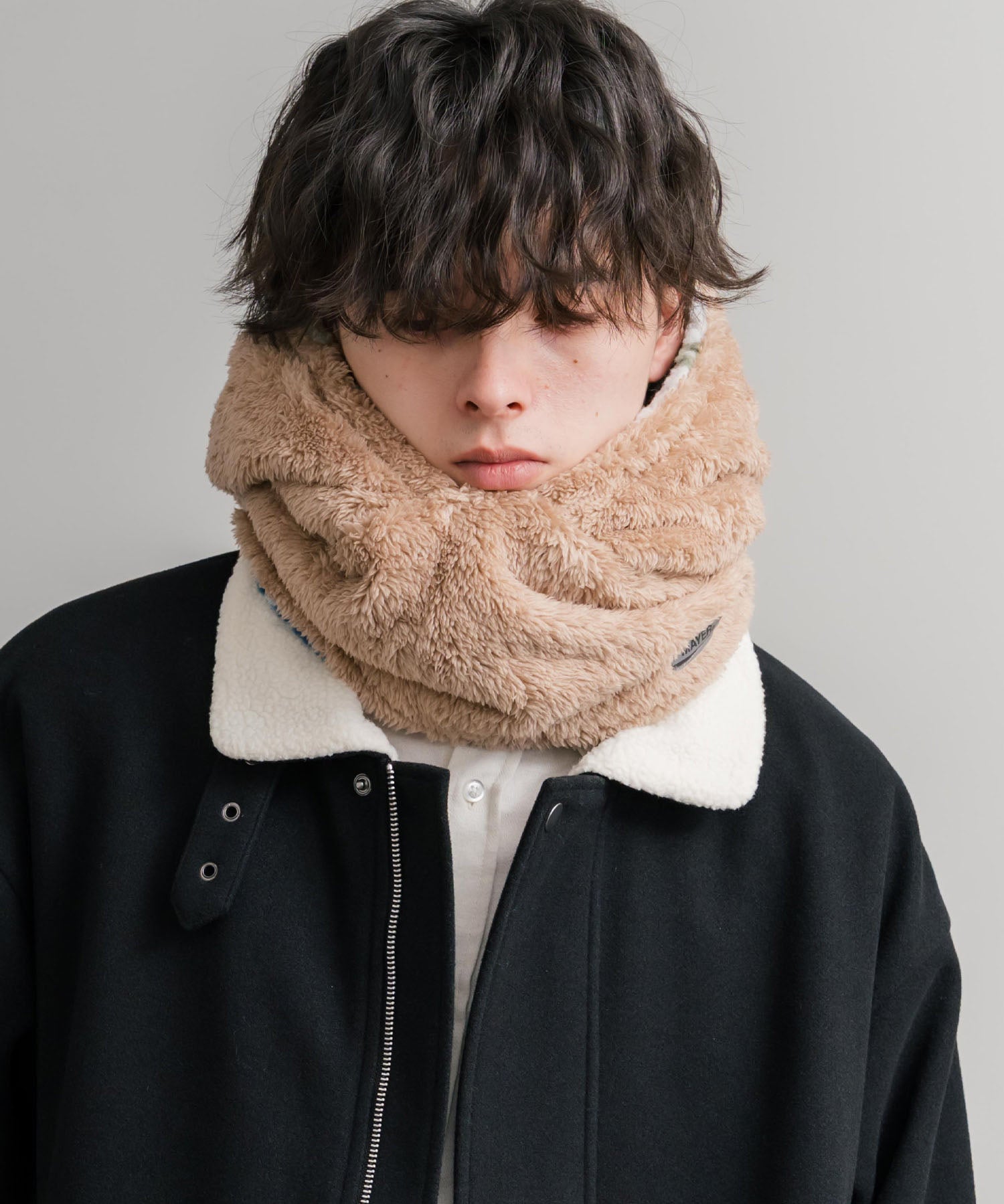 KRIFF MAYER クリフメイヤー ニンジャりん2WAYリバーシブルフード型ネックウォーマー ボアフードウォーマー J2527845 14965