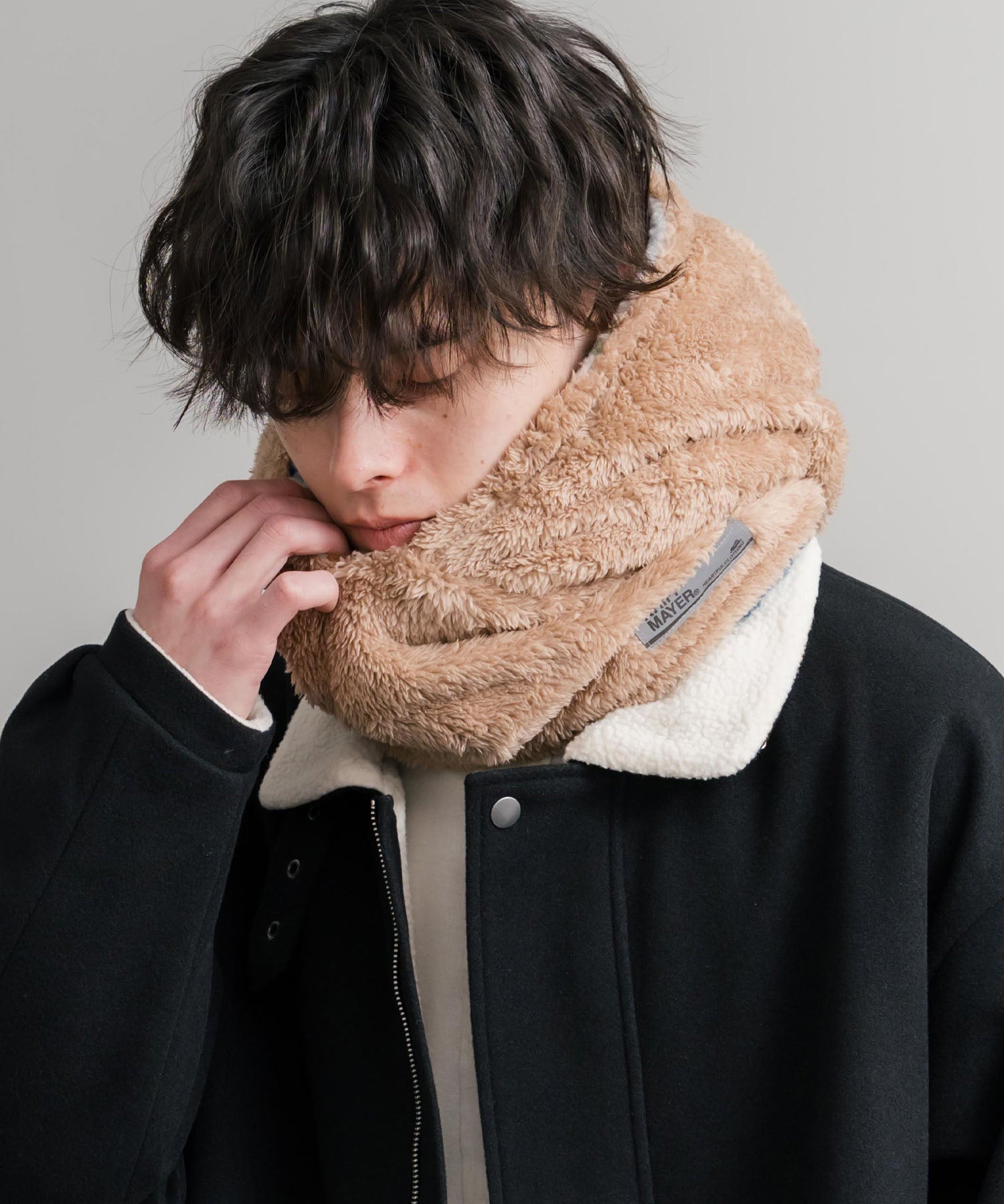 KRIFF MAYER クリフメイヤー ニンジャりん2WAYリバーシブルフード型ネックウォーマー ボアフードウォーマー J2527845 14965