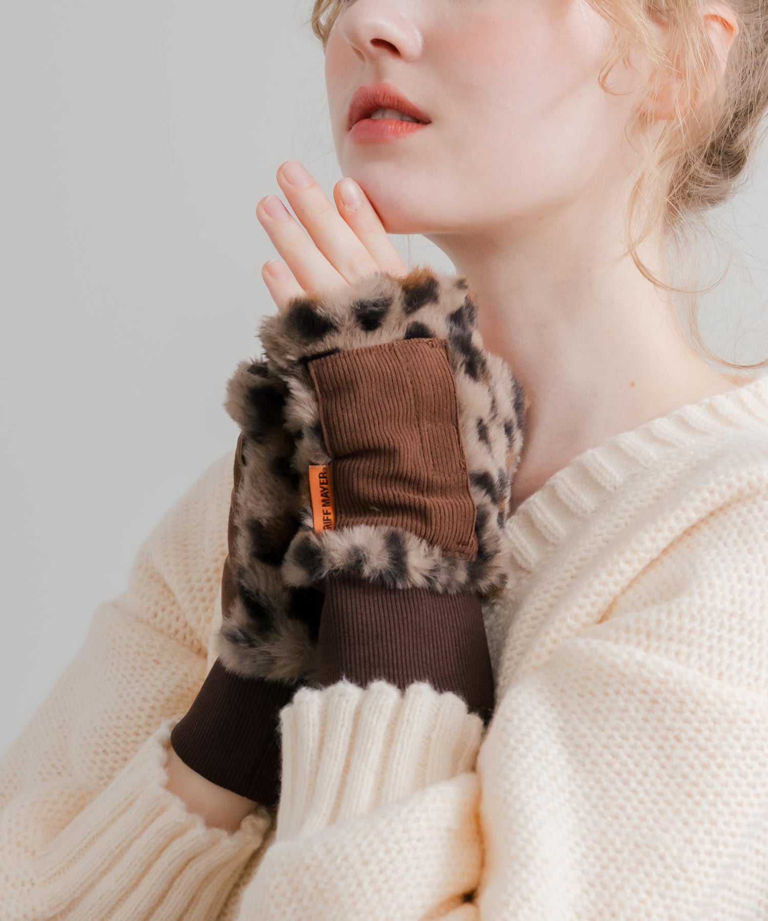 KRIFF MAYER クリフメイヤー デミグラブハンドウォーマー/フィンガーレスボア手袋 2527806 14966