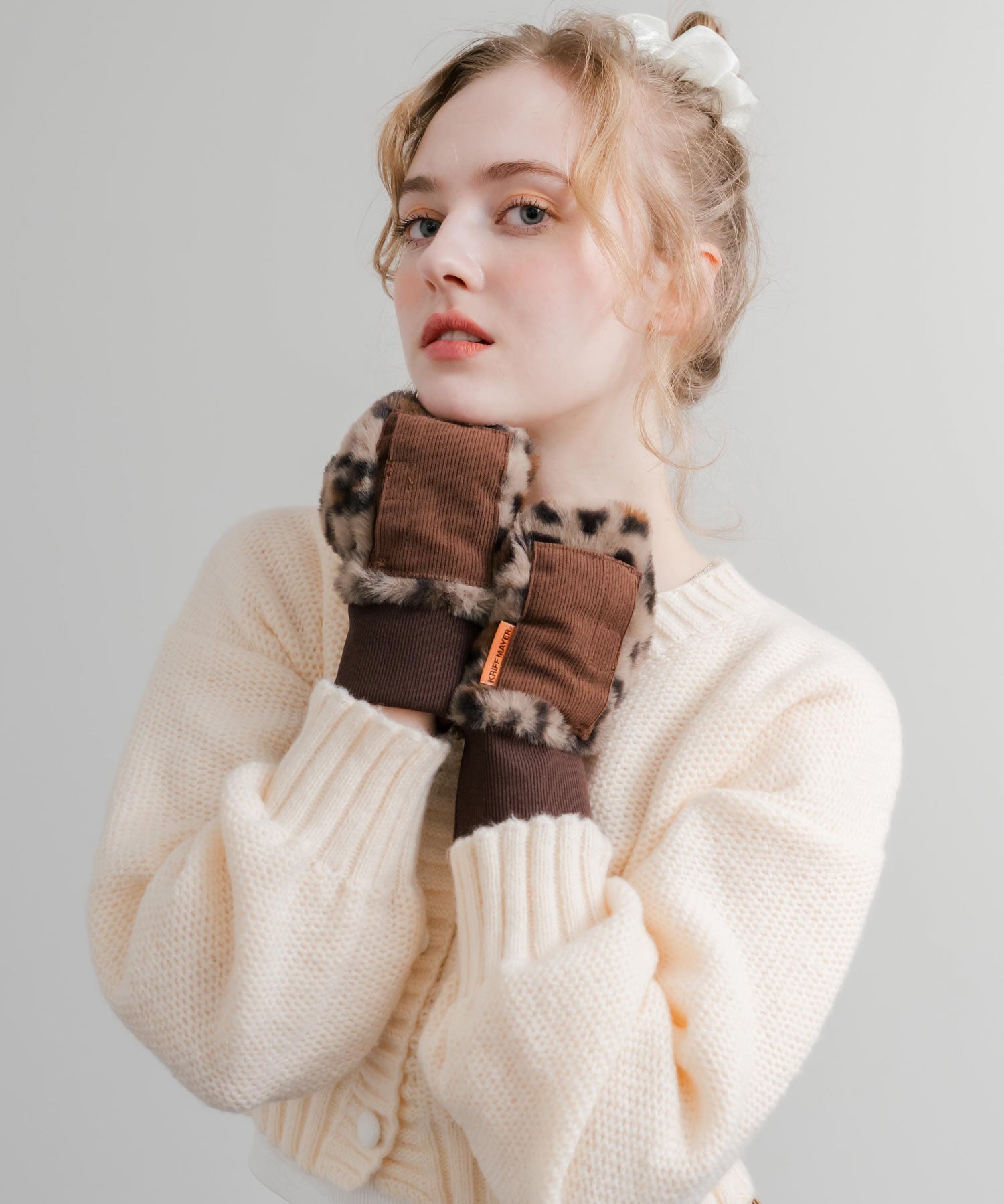 KRIFF MAYER クリフメイヤー デミグラブハンドウォーマー/フィンガーレスボア手袋 2527806 14966