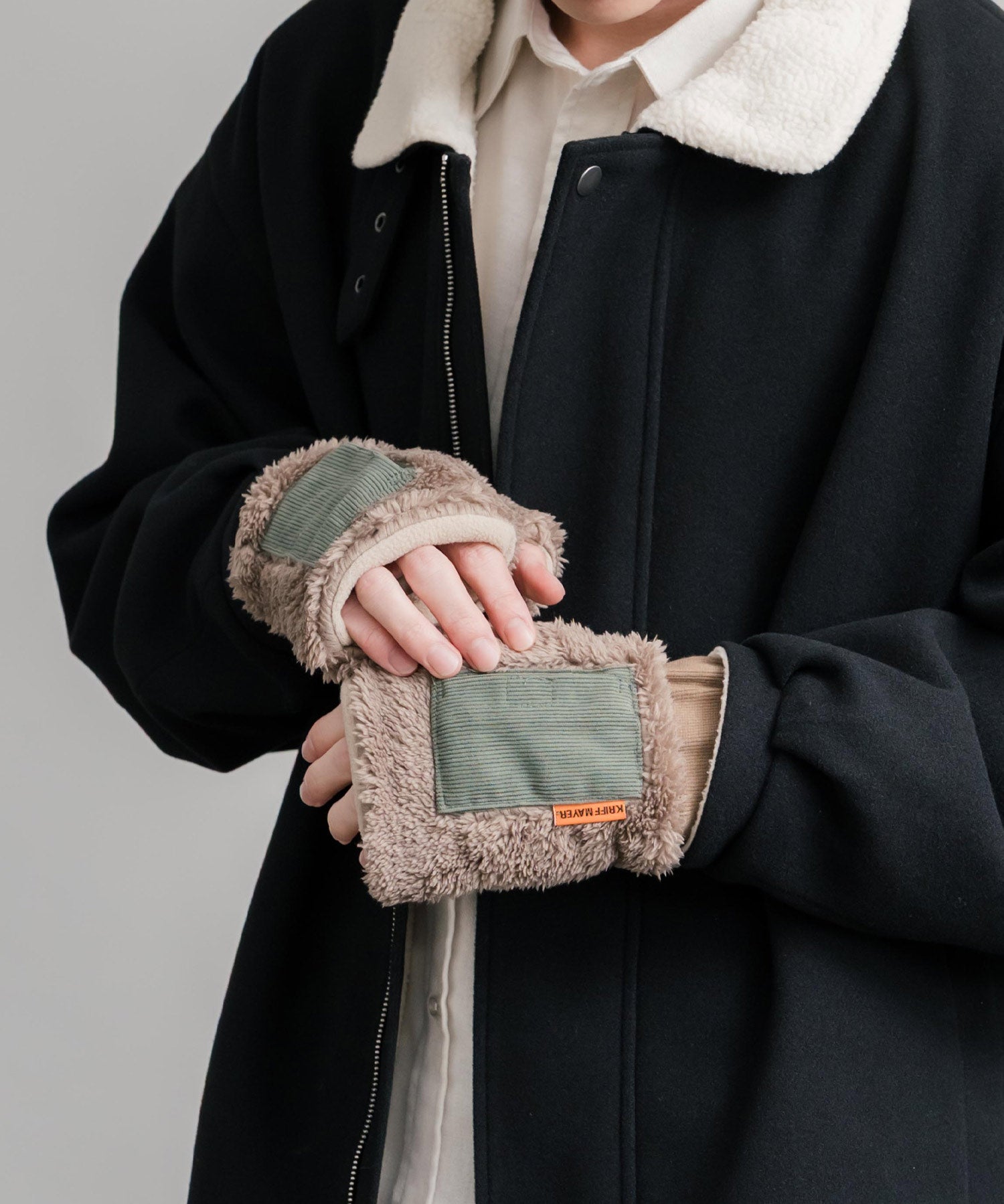 KRIFF MAYER クリフメイヤー デミグラブハンドウォーマー/フィンガーレスボア手袋 2527806 14966