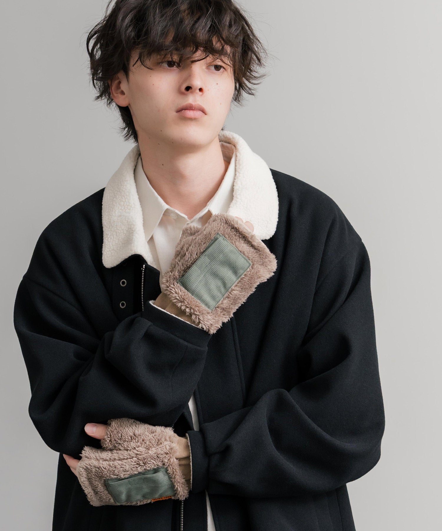 KRIFF MAYER クリフメイヤー デミグラブハンドウォーマー/フィンガーレスボア手袋 2527806 14966