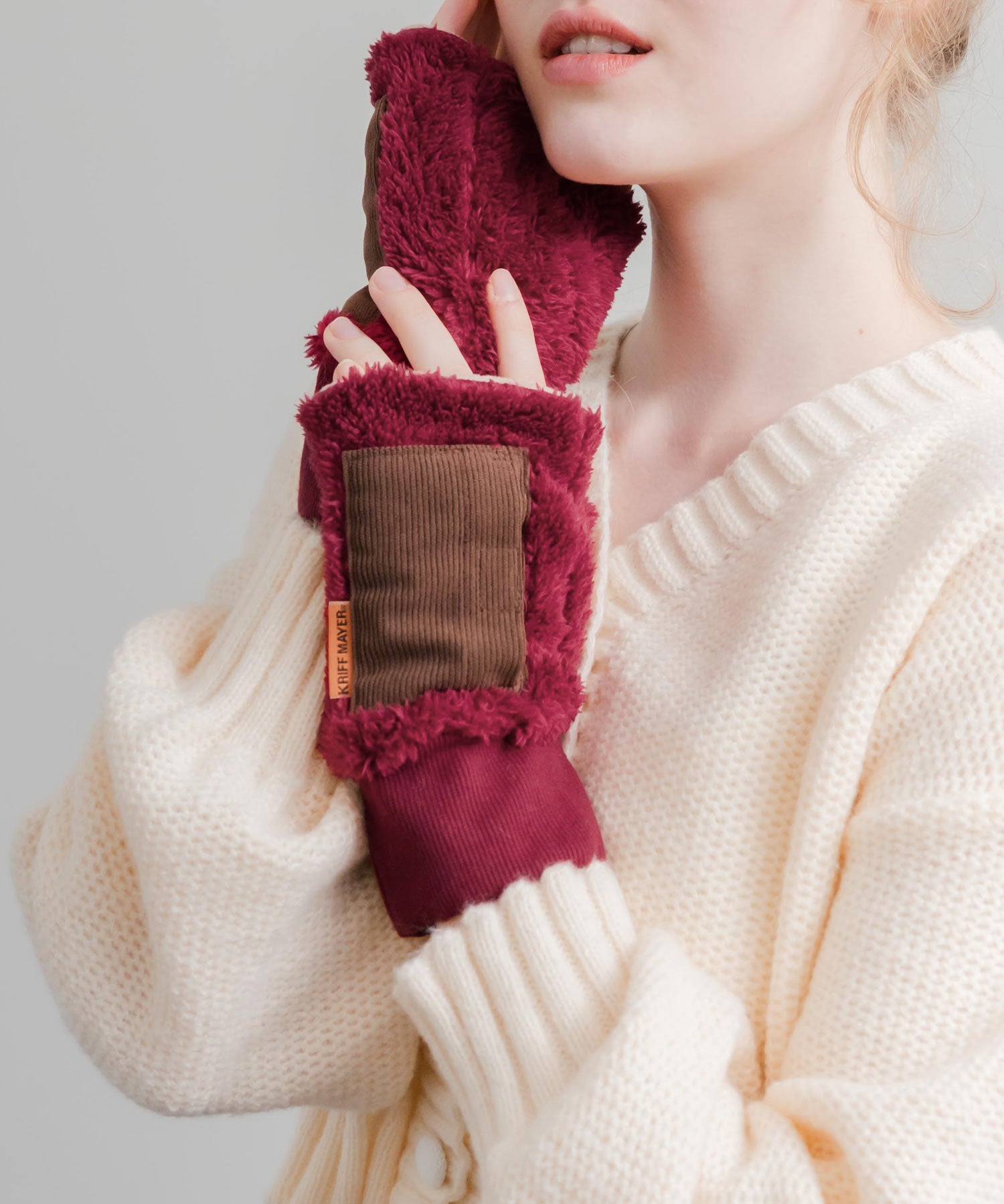 KRIFF MAYER クリフメイヤー デミグラブハンドウォーマー/フィンガーレスボア手袋 2527806 14966