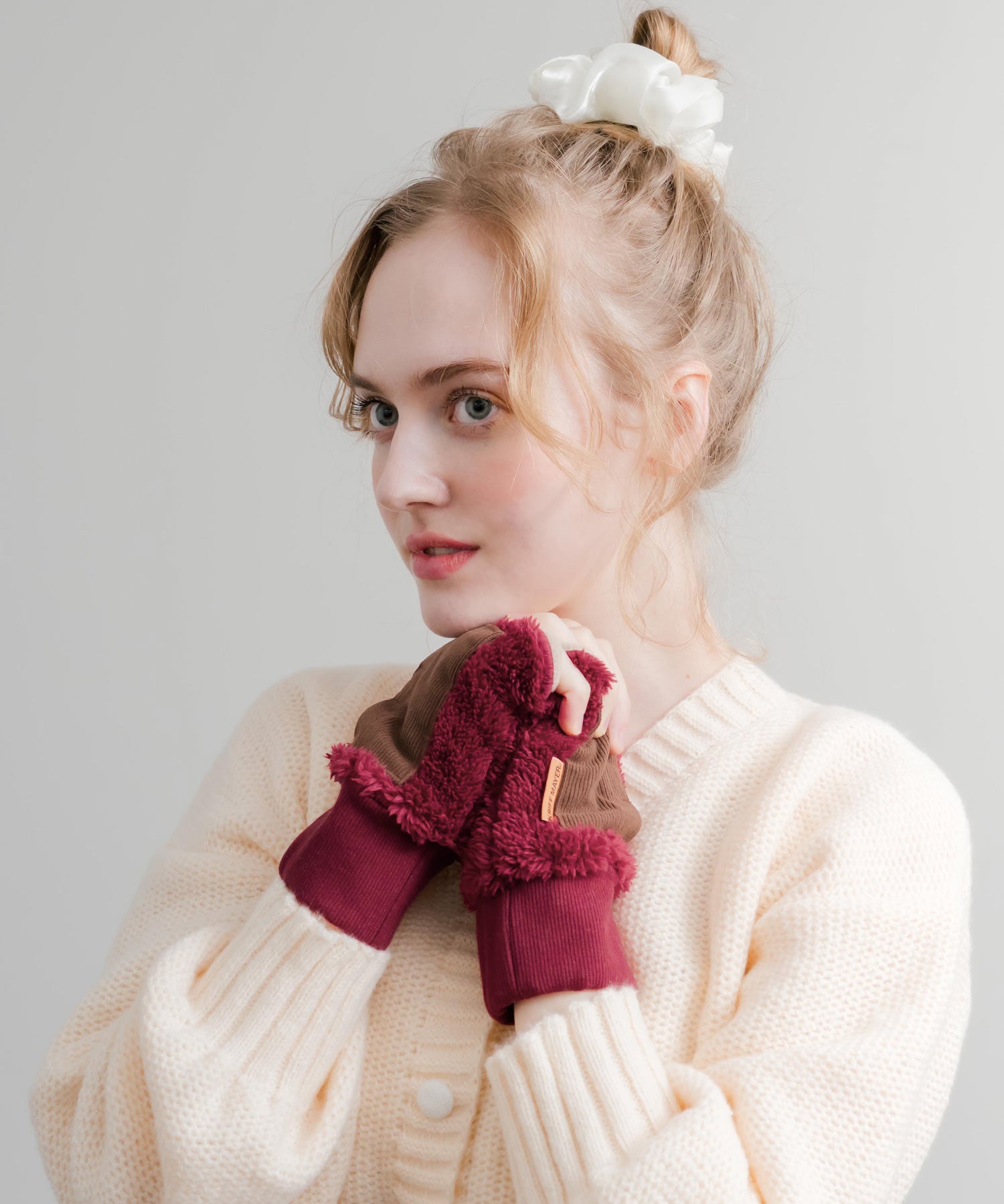 KRIFF MAYER クリフメイヤー デミグラブハンドウォーマー/フィンガーレスボア手袋 2527806 14966