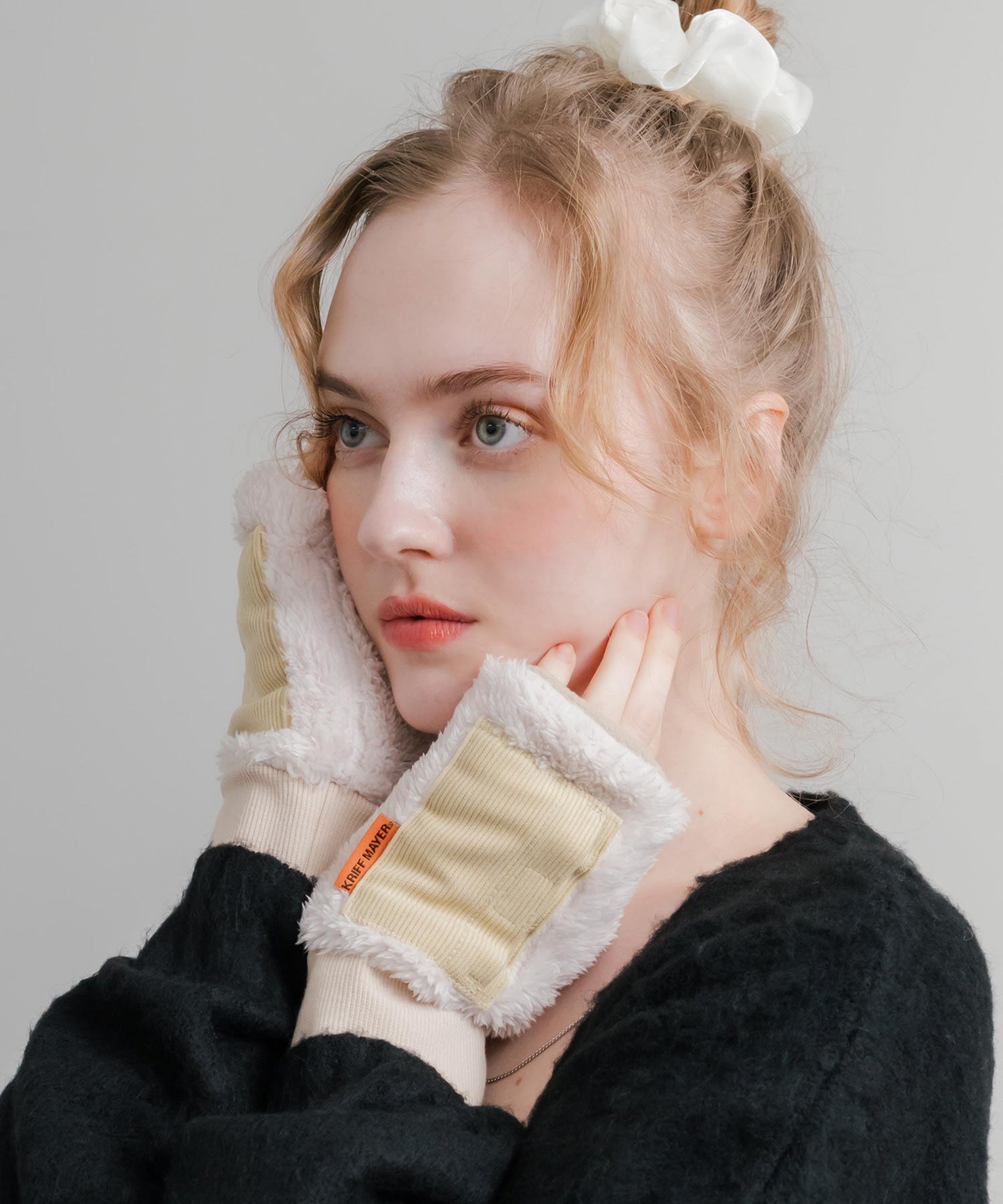 KRIFF MAYER クリフメイヤー デミグラブハンドウォーマー/フィンガーレスボア手袋 2527806 14966