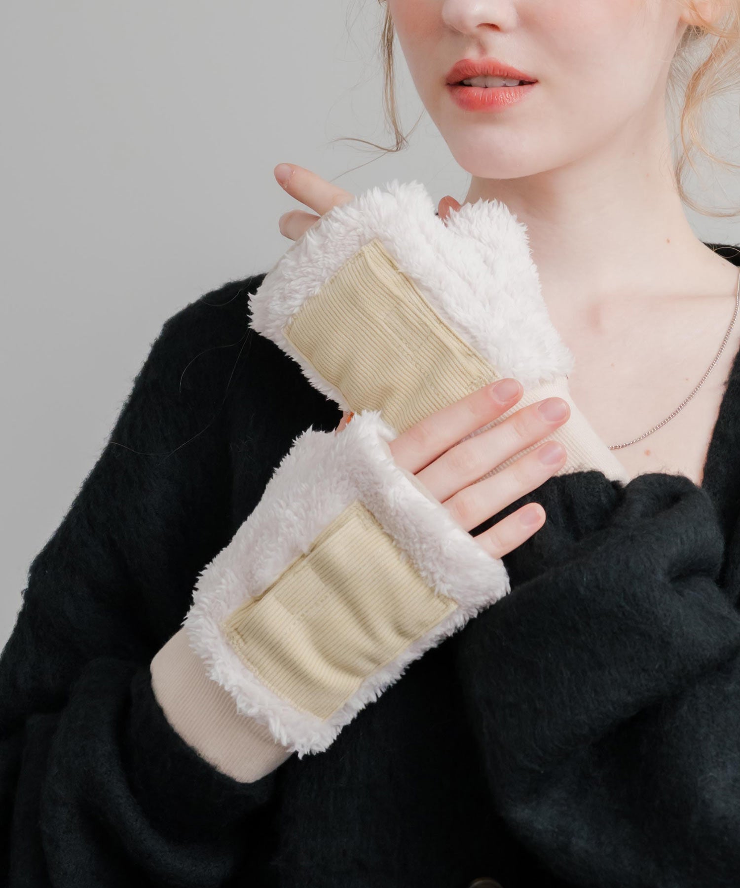 KRIFF MAYER クリフメイヤー デミグラブハンドウォーマー/フィンガーレスボア手袋 2527806 14966