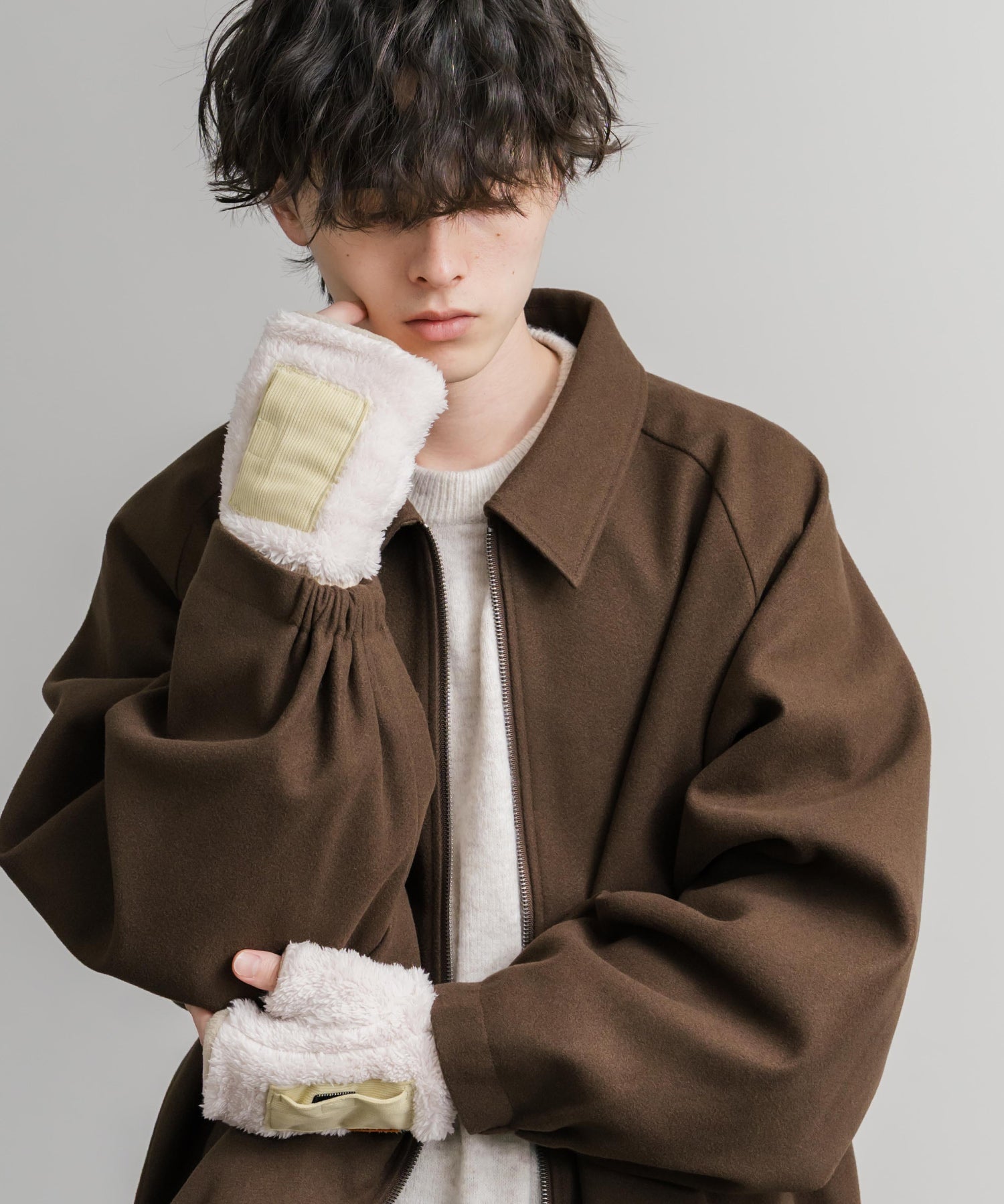 KRIFF MAYER クリフメイヤー デミグラブハンドウォーマー/フィンガーレスボア手袋 2527806 14966