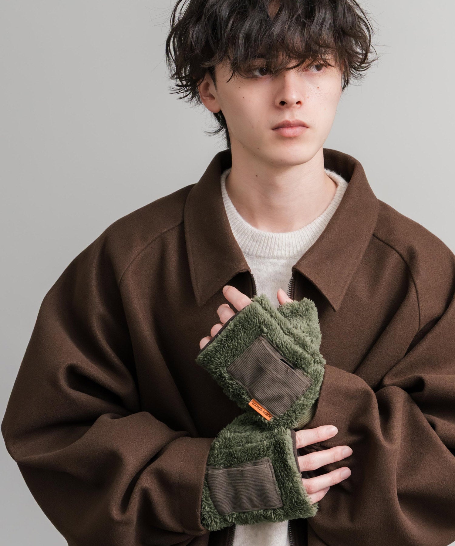 KRIFF MAYER クリフメイヤー デミグラブハンドウォーマー/フィンガーレスボア手袋 2527806 14966