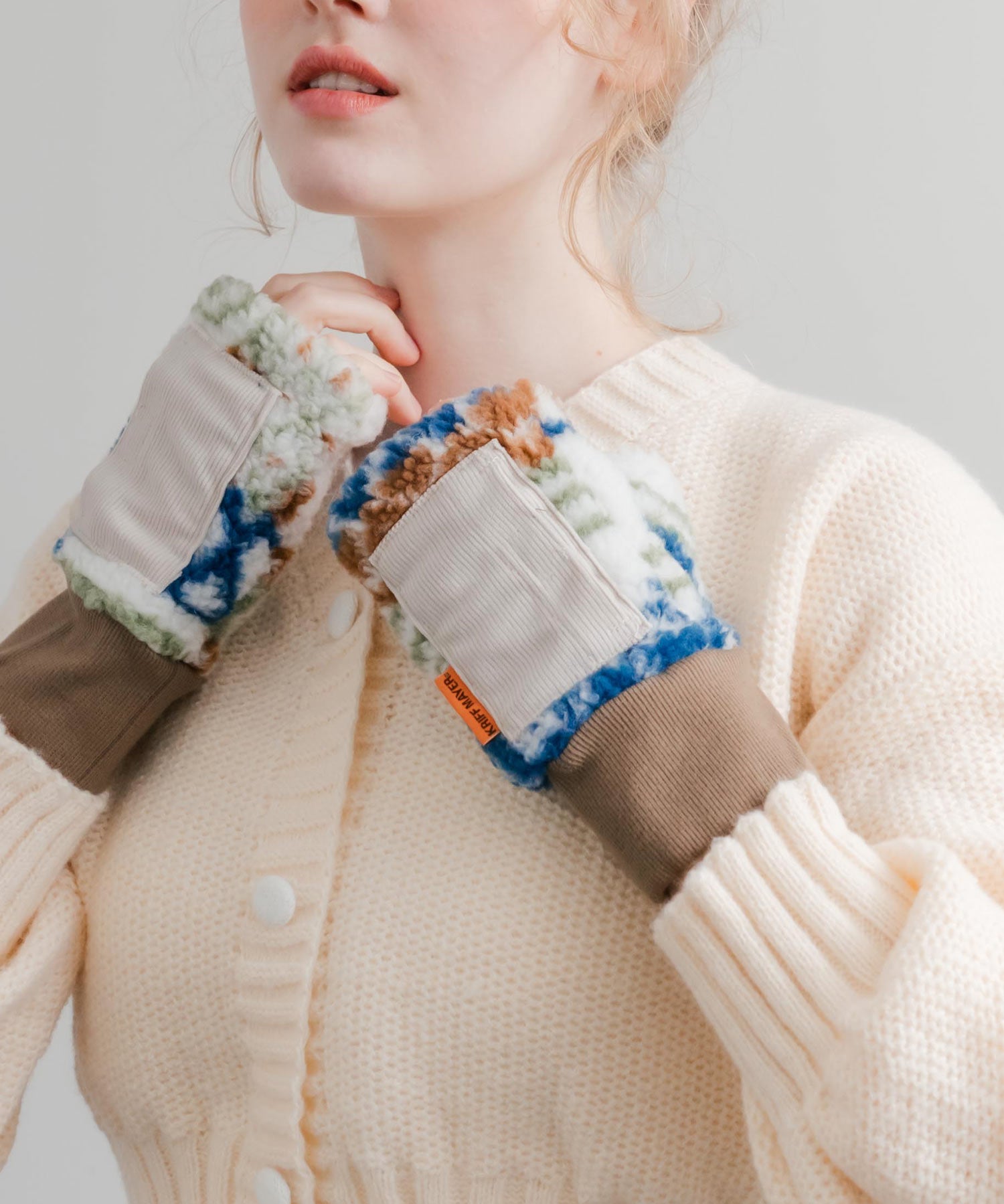 KRIFF MAYER クリフメイヤー デミグラブハンドウォーマー/フィンガーレスボア手袋 2527806 14966