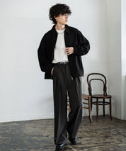 Upscape Audience アップスケープオーディエンス 日本製 国産 LANATEC ラナテック TECH メランジヘリンボンツイード 襟付きショートブルゾン AUD7364 14968