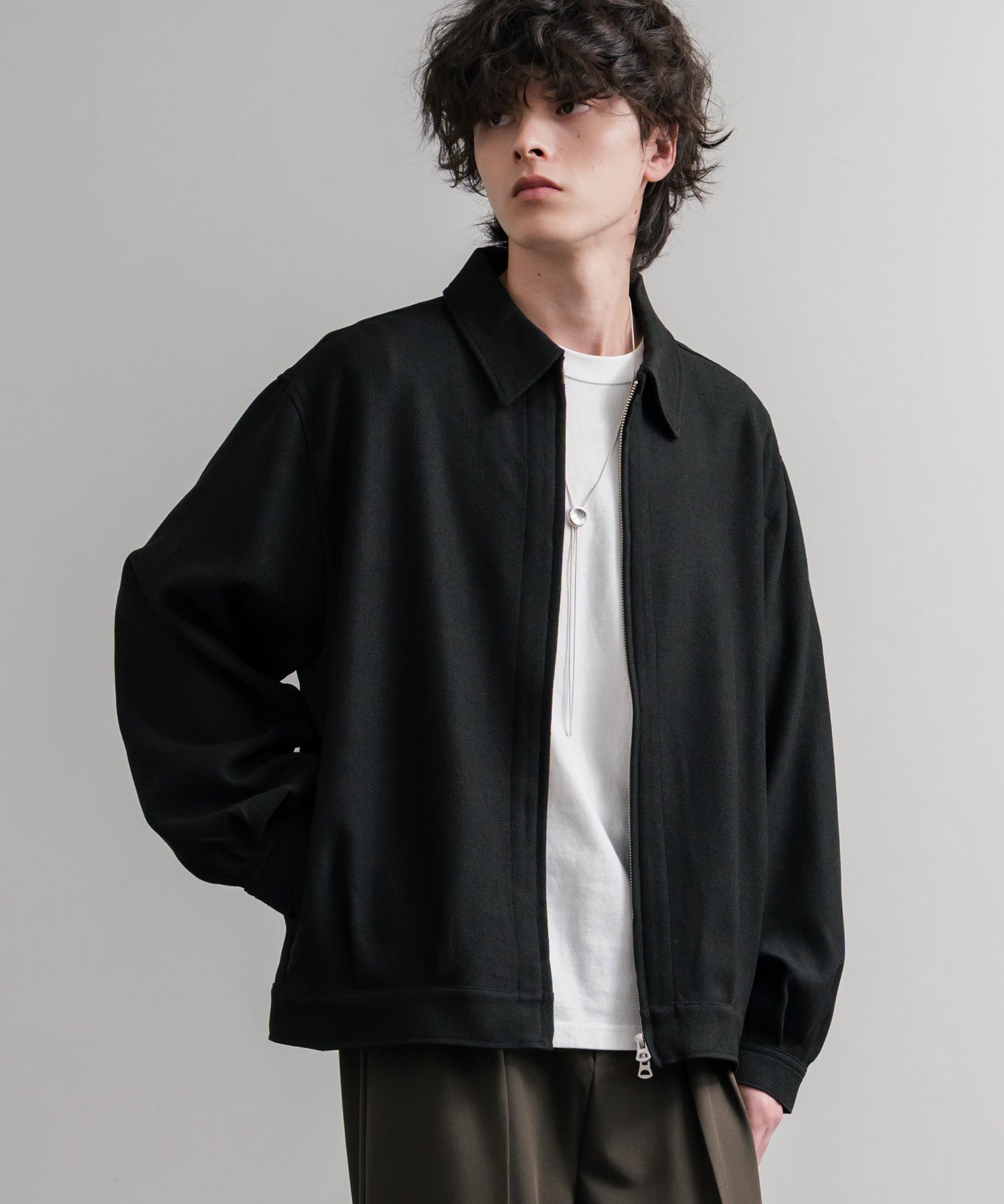 Upscape Audience アップスケープオーディエンス 日本製 国産 LANATEC ラナテック TECH メランジヘリンボンツイード 襟付きショートブルゾン AUD7364 14968