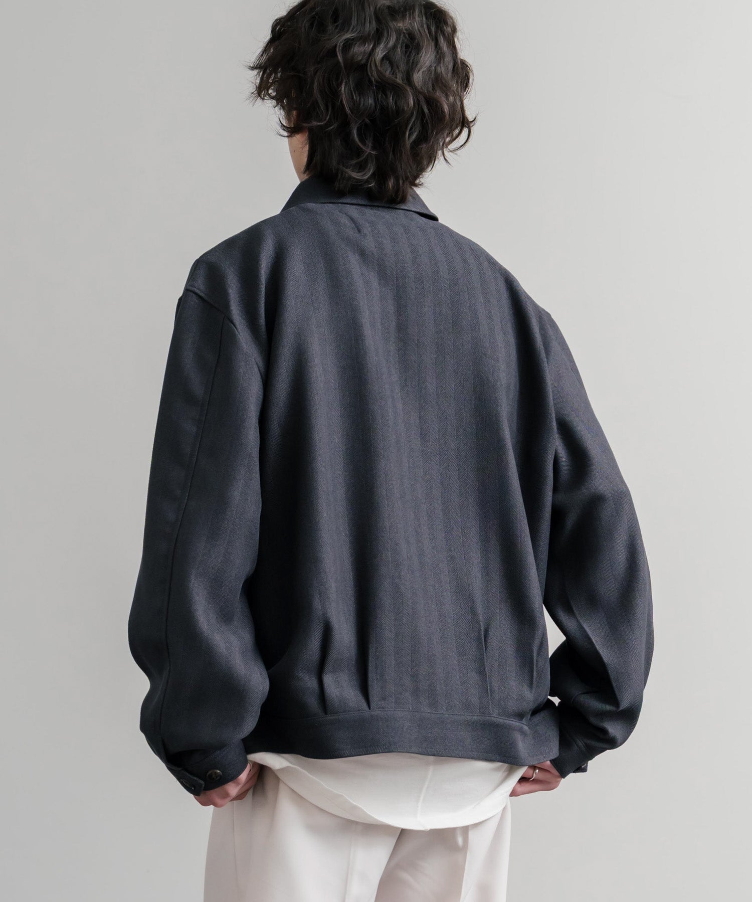 Upscape Audience アップスケープオーディエンス 日本製 国産 LANATEC ラナテック TECH メランジヘリンボンツイード 襟付きショートブルゾン AUD7364 14968