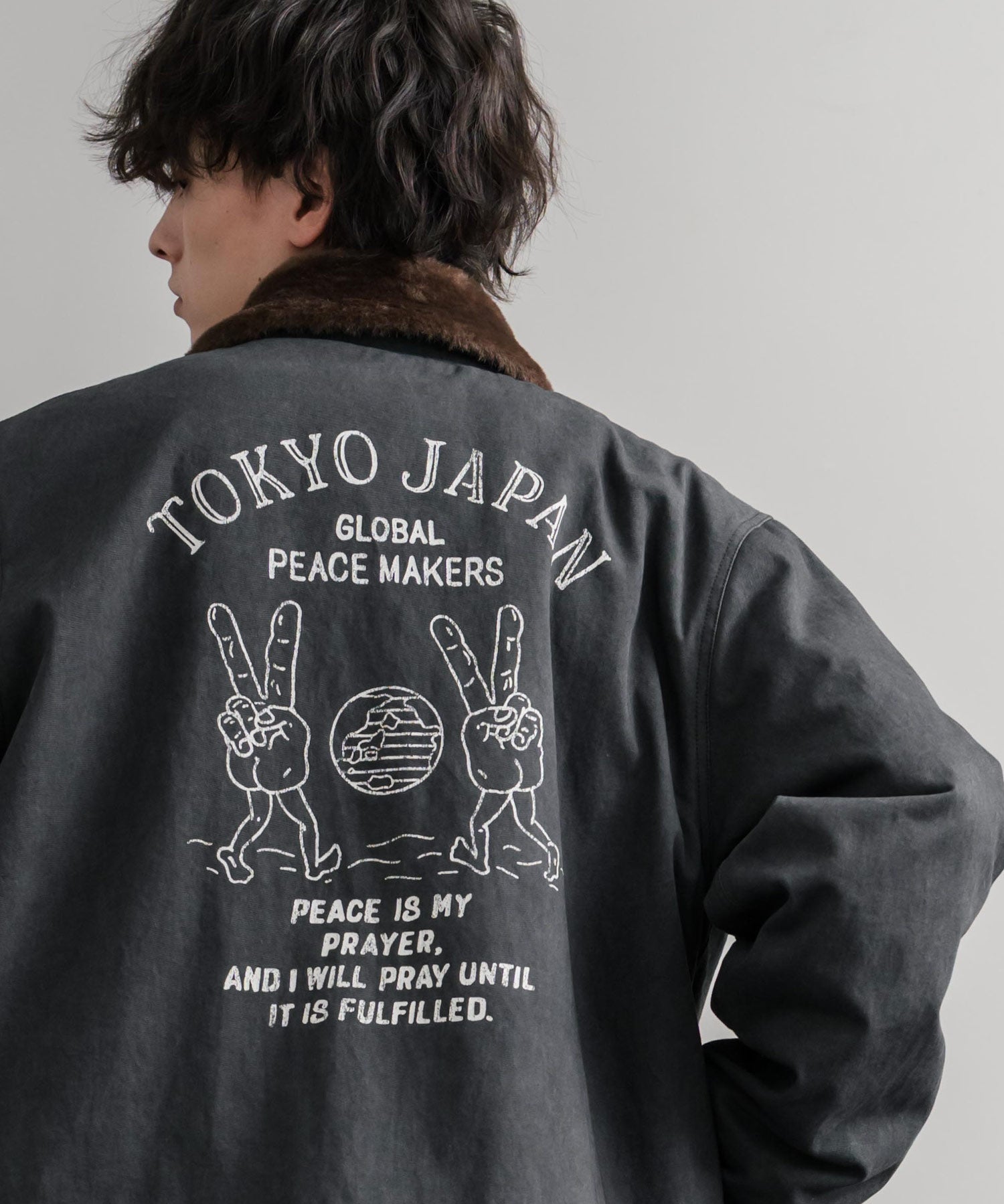 KRIFF MAYER クリフメイヤー バックグラフィックプリント裏ボアデッキジャケット 2525109 14969