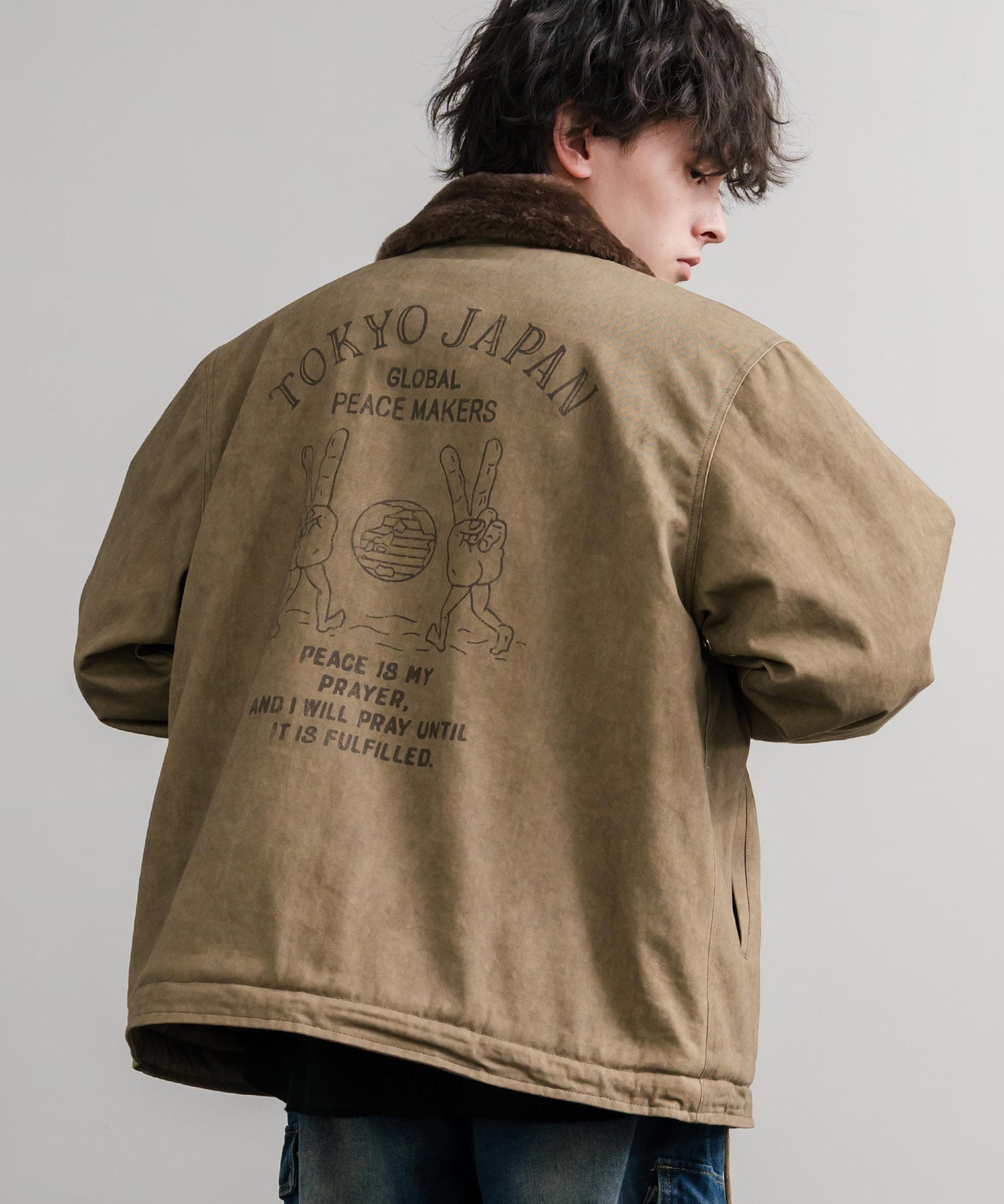 KRIFF MAYER クリフメイヤー バックグラフィックプリント裏ボアデッキジャケット 2525109 14969