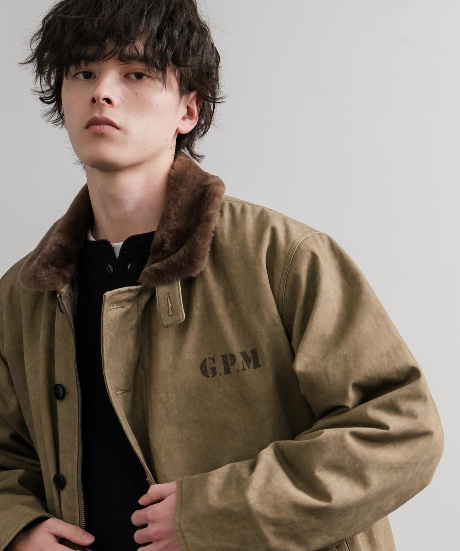 KRIFF MAYER クリフメイヤー バックグラフィックプリント裏ボアデッキジャケット 2525109 14969