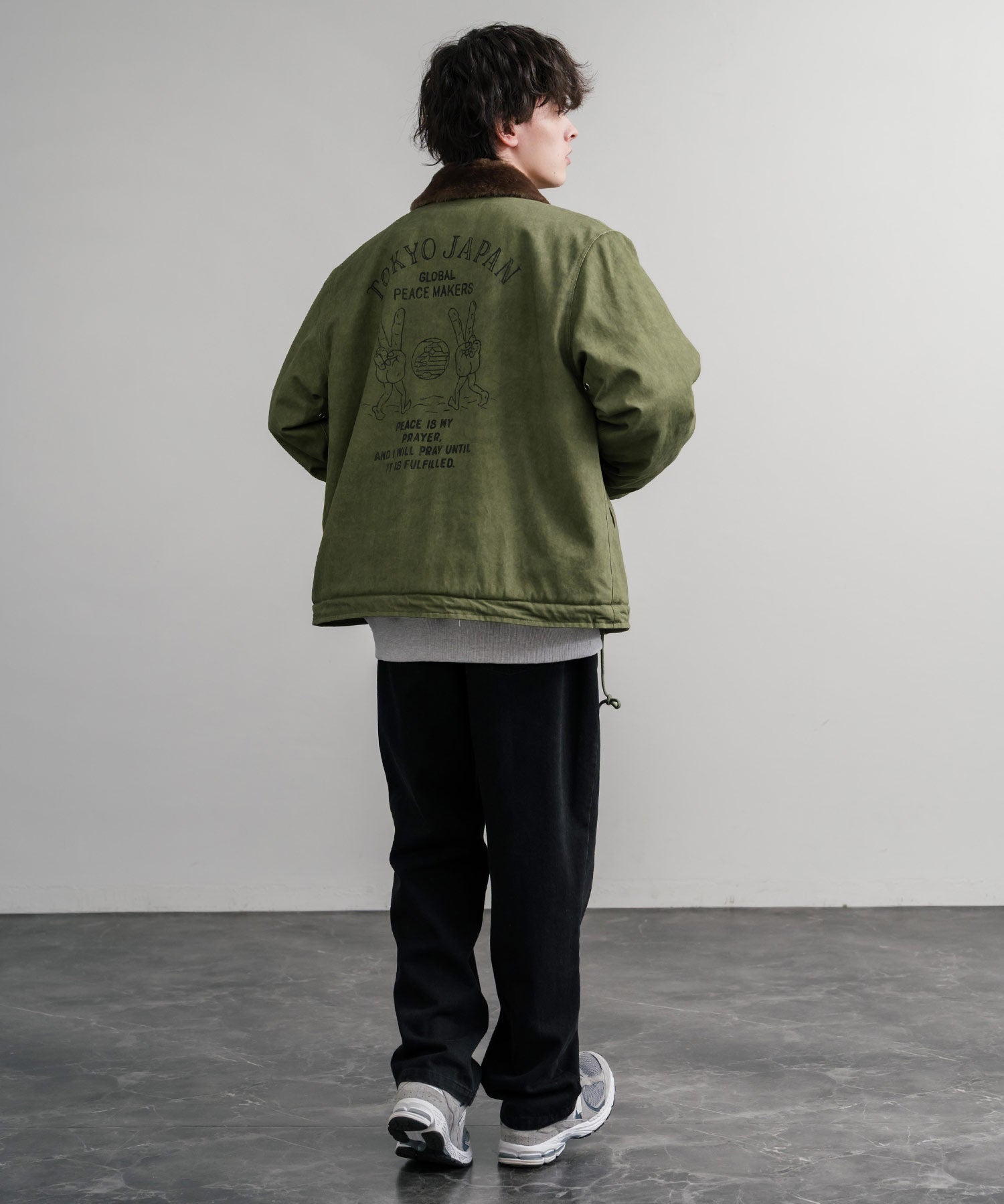 KRIFF MAYER クリフメイヤー バックグラフィックプリント裏ボアデッキジャケット 2525109 14969