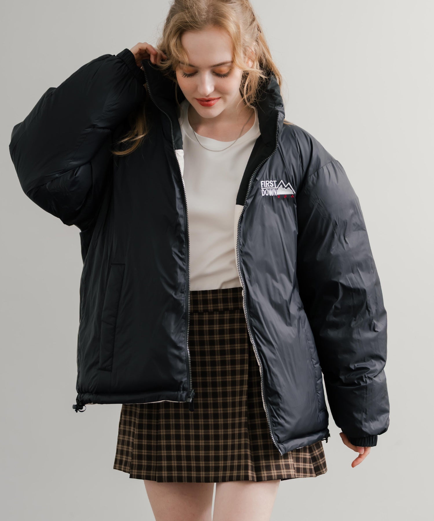 FIRST DOWN ファーストダウン BUBBLE DOWN JKT 2WAYリバーシブルバブルダウンジャケット F942001 14979