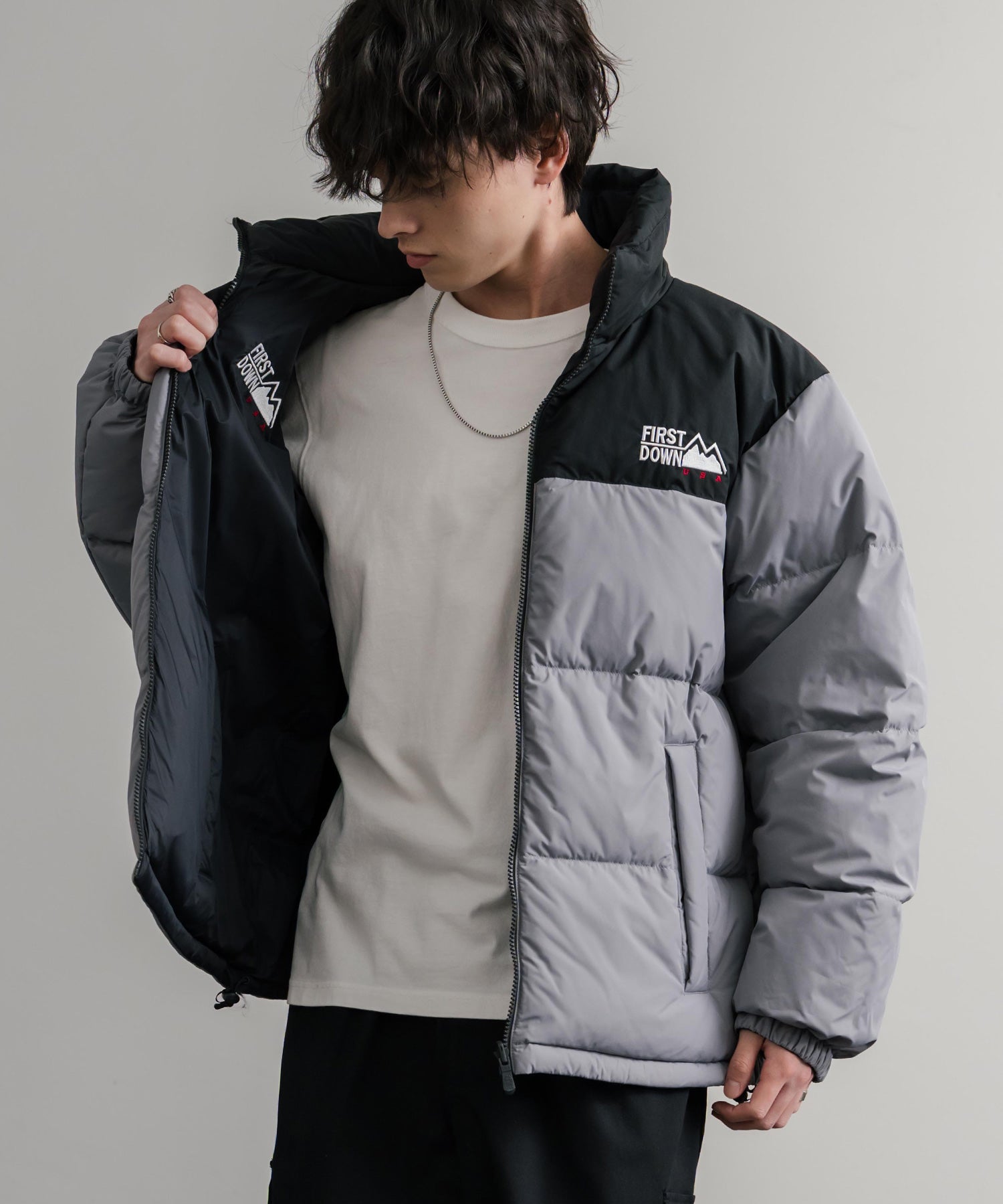 FIRST DOWN ファーストダウン BUBBLE DOWN JKT 2WAYリバーシブルバブルダウンジャケット F942001 14979