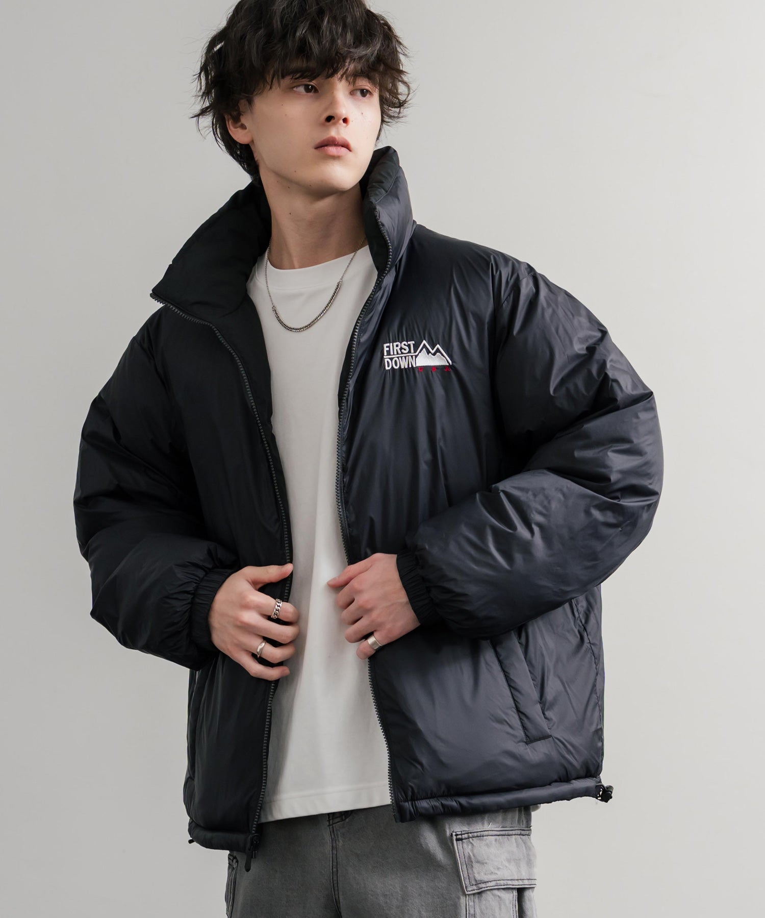 FIRST DOWN ファーストダウン BUBBLE DOWN JKT 2WAYリバーシブルバブルダウンジャケット F942001 14979