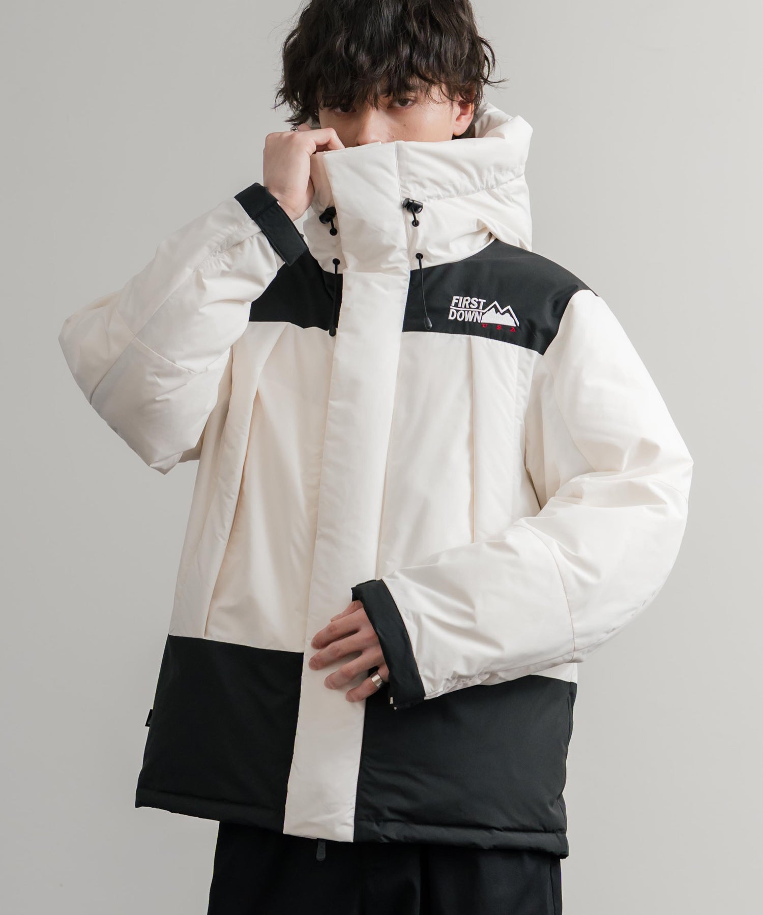 FIRST DOWN ファーストダウン WRAP DOWN PARKA DICROS MAURI フード付きラップダウンジャケット F942010 14980