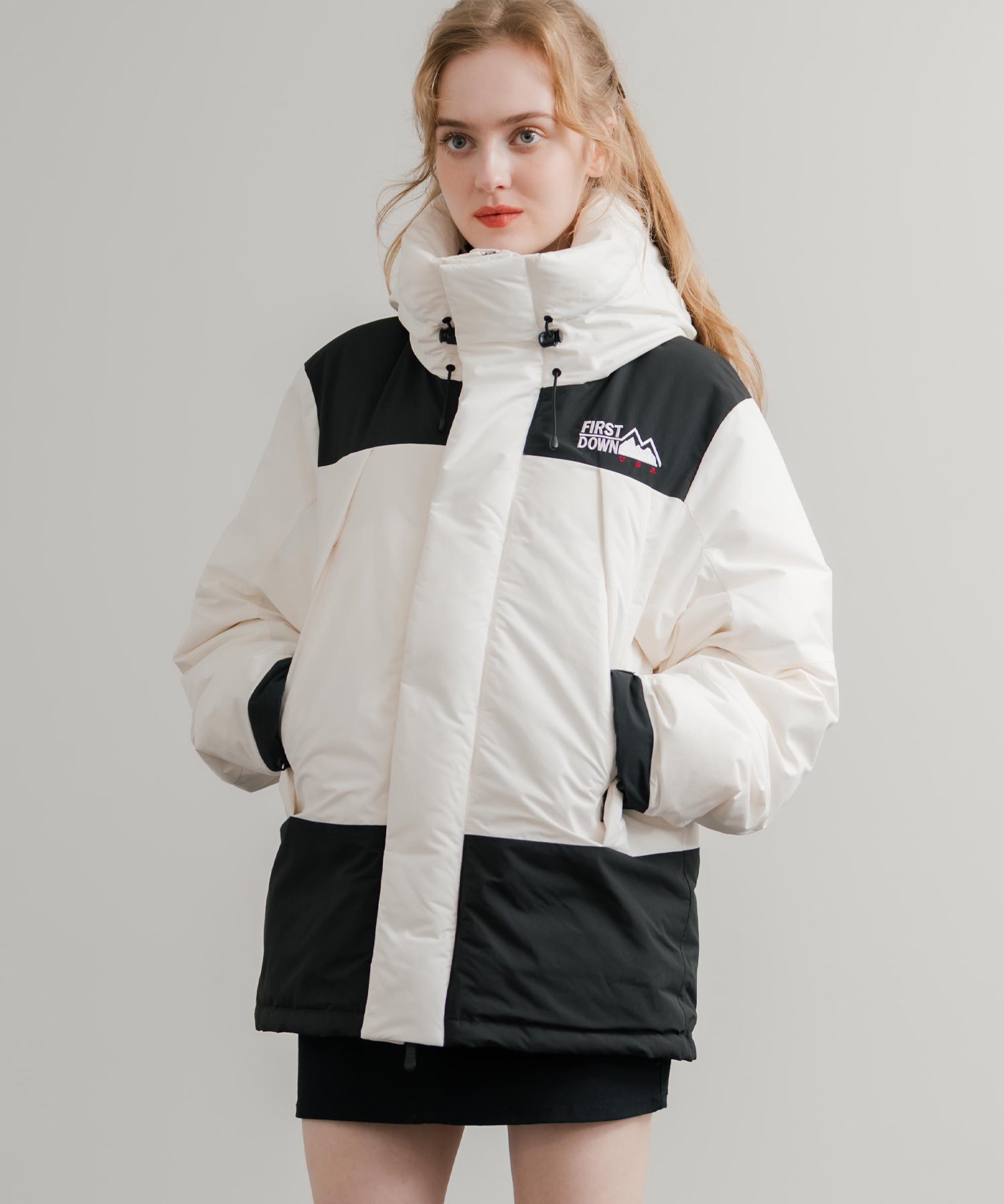 FIRST DOWN ファーストダウン WRAP DOWN PARKA DICROS MAURI フード付きラップダウンジャケット F942010 14980