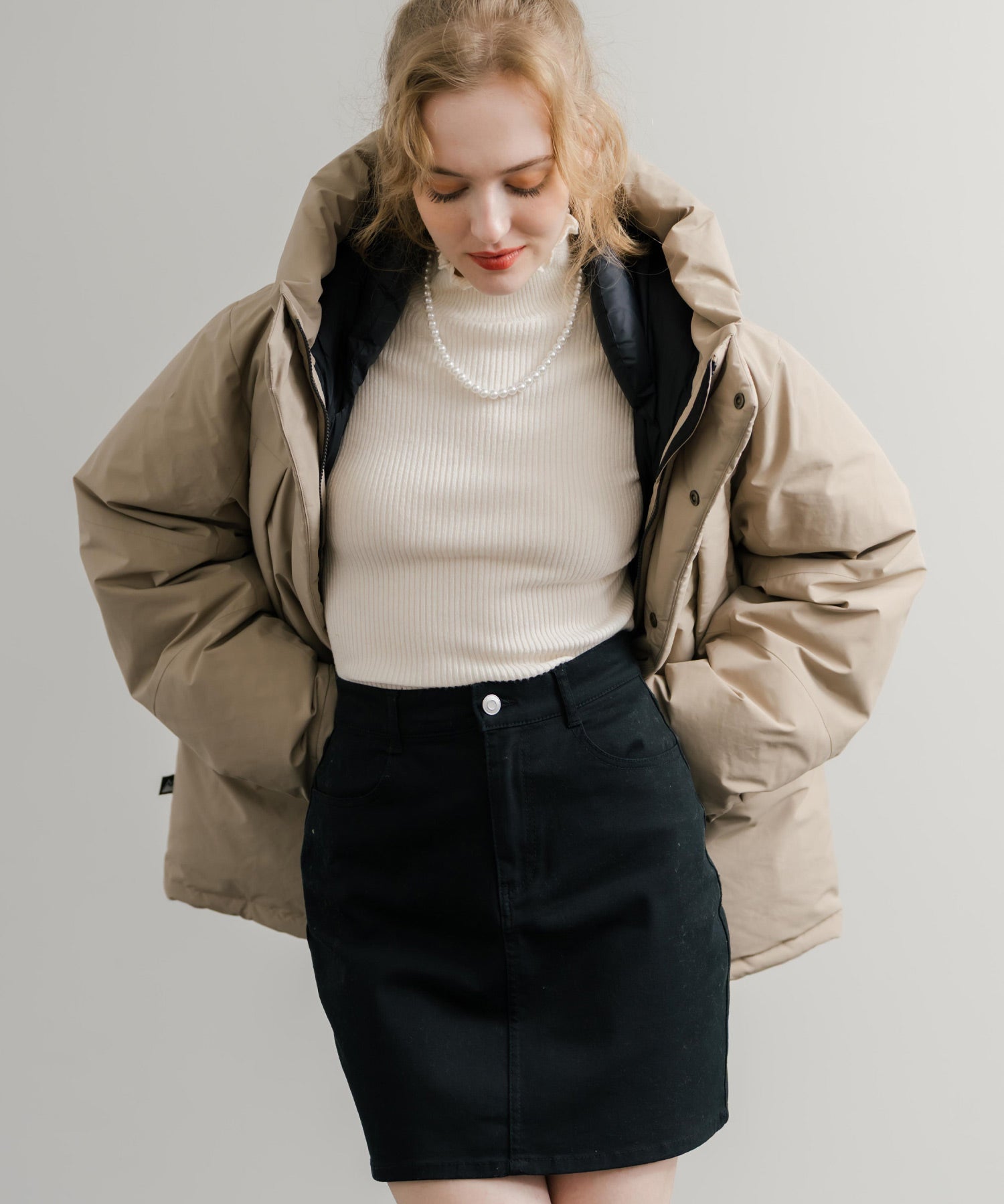 FIRST DOWN ファーストダウン WRAP DOWN PARKA DICROS MAURI フード付きラップダウンジャケット F942010 14980