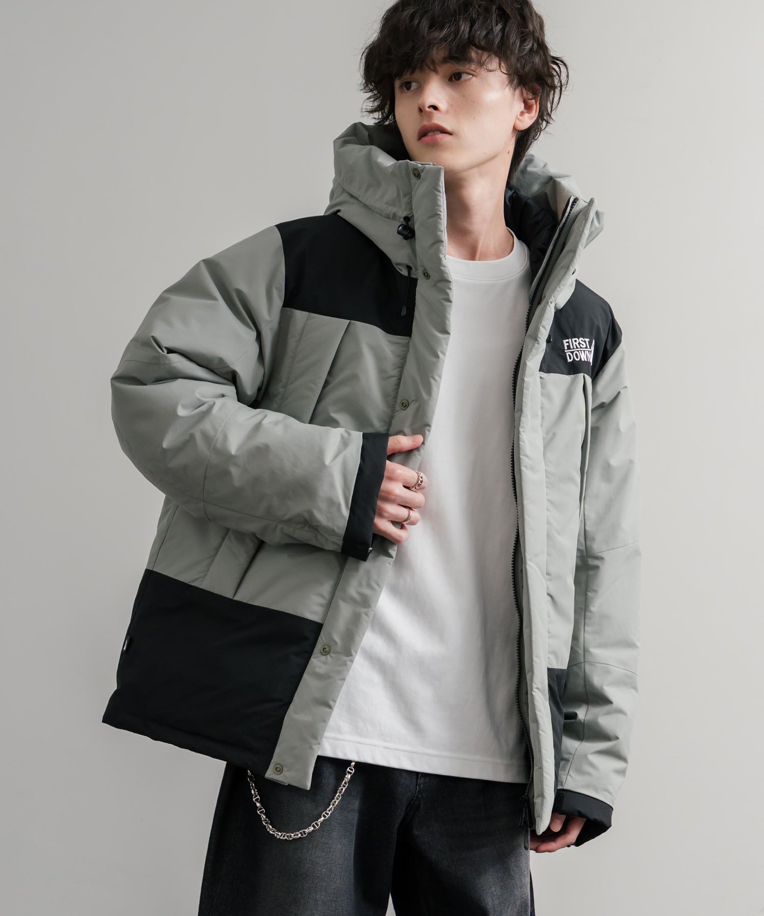 FIRST DOWN ファーストダウン WRAP DOWN PARKA DICROS MAURI フード付きラップダウンジャケット F942010 14980
