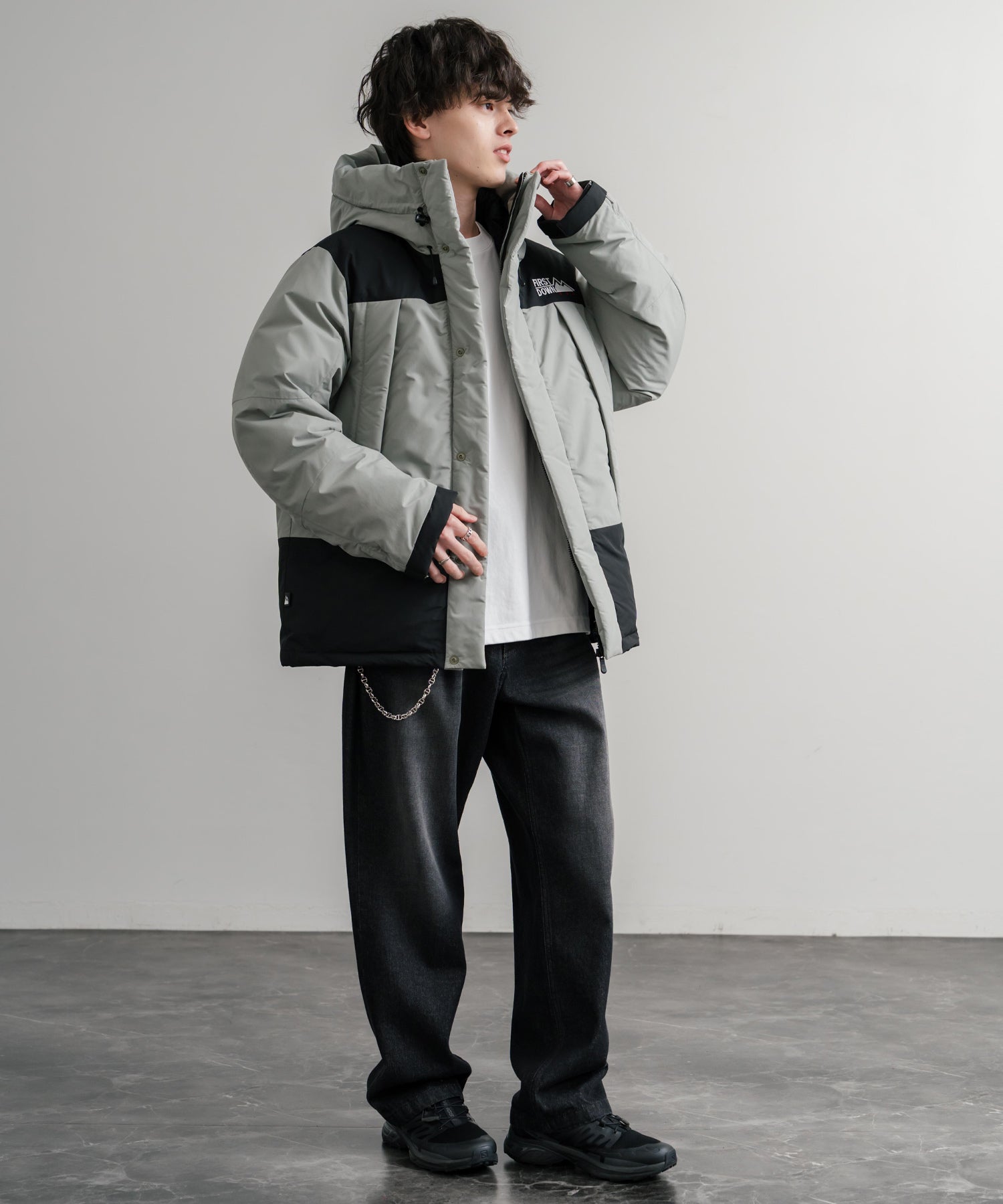 FIRST DOWN ファーストダウン WRAP DOWN PARKA DICROS MAURI フード付きラップダウンジャケット F942010 14980