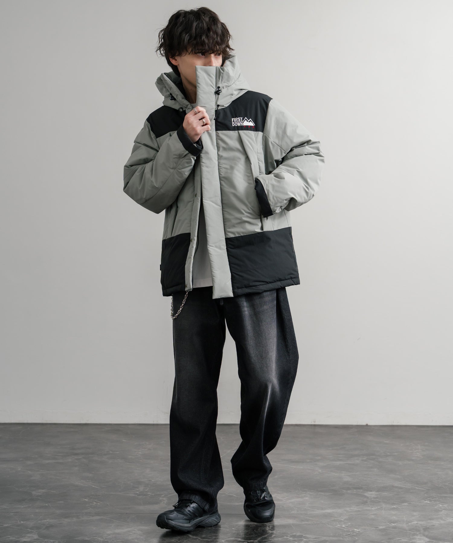 FIRST DOWN ファーストダウン WRAP DOWN PARKA DICROS MAURI フード付きラップダウンジャケット F942010 14980