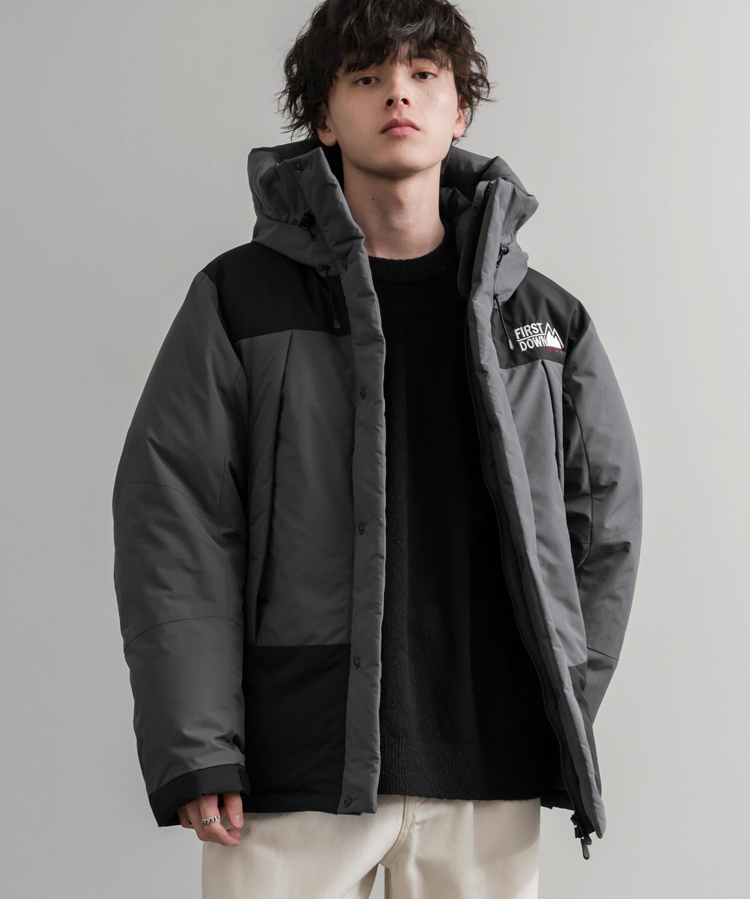 FIRST DOWN ファーストダウン WRAP DOWN PARKA DICROS MAURI フード付きラップダウンジャケット F942010 14980