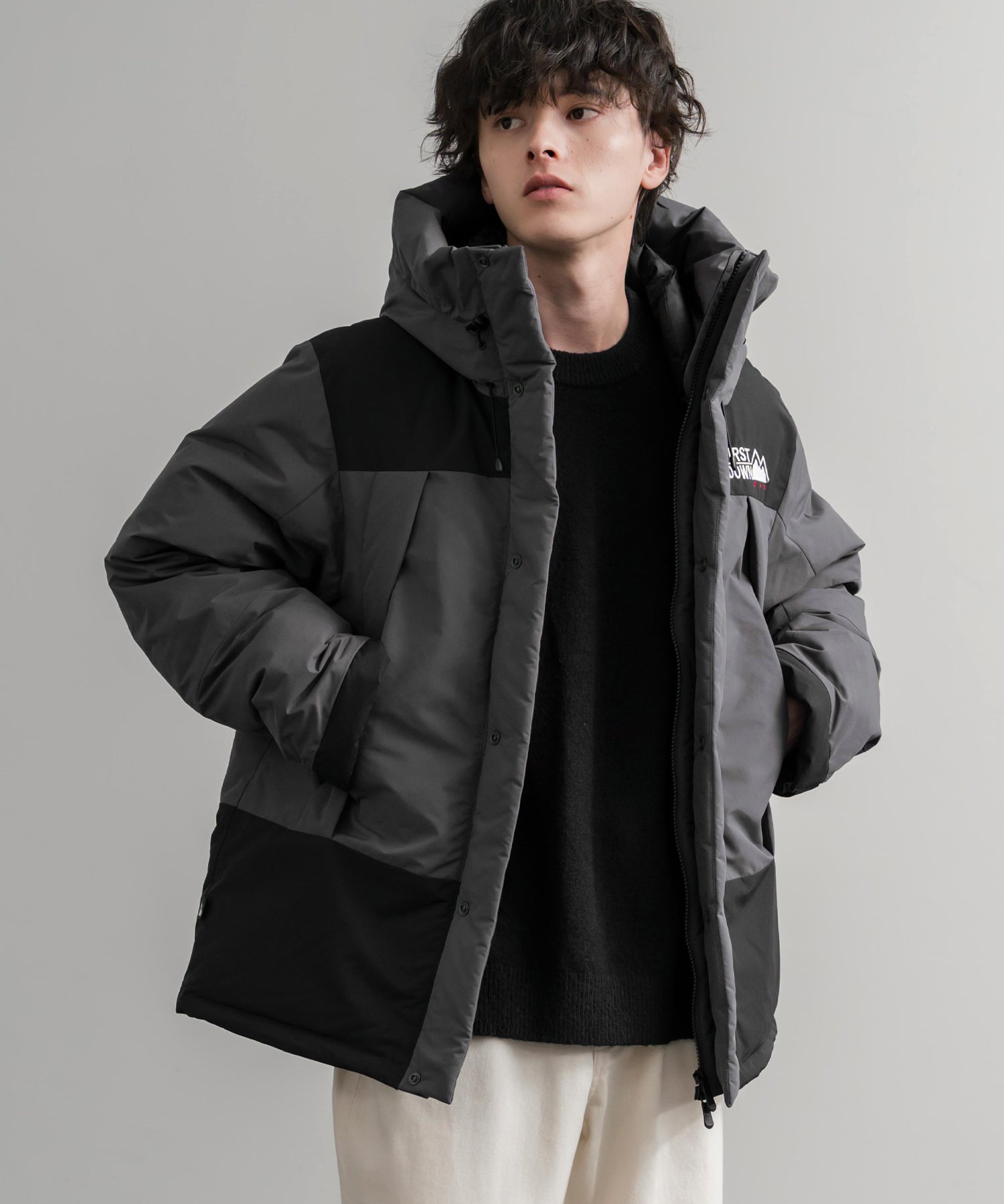 FIRST DOWN ファーストダウン WRAP DOWN PARKA DICROS MAURI フード付きラップダウンジャケット F942010 14980