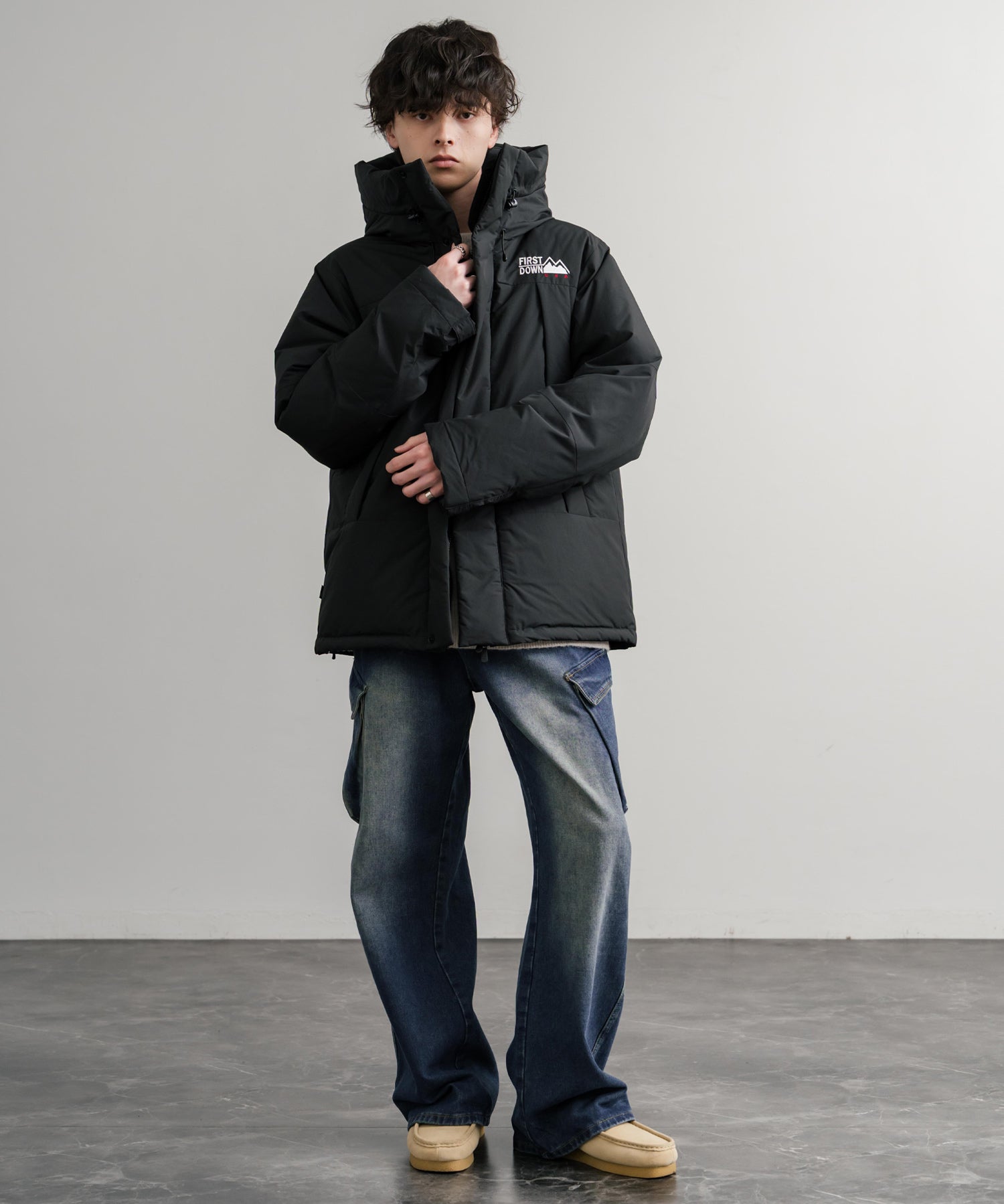 FIRST DOWN ファーストダウン WRAP DOWN PARKA DICROS MAURI フード付きラップダウンジャケット F942010 14980