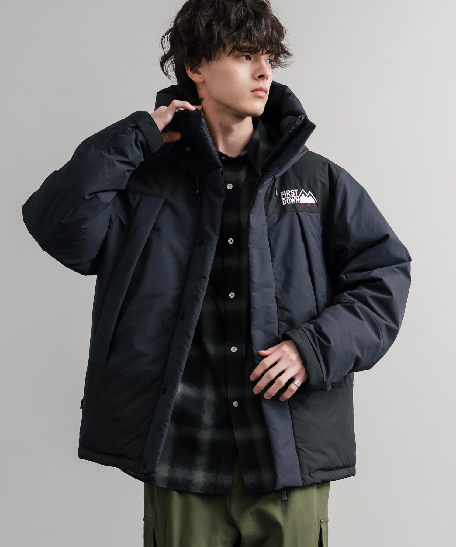 FIRST DOWN ファーストダウン WRAP DOWN PARKA DICROS MAURI フード付きラップダウンジャケット F942010 14980