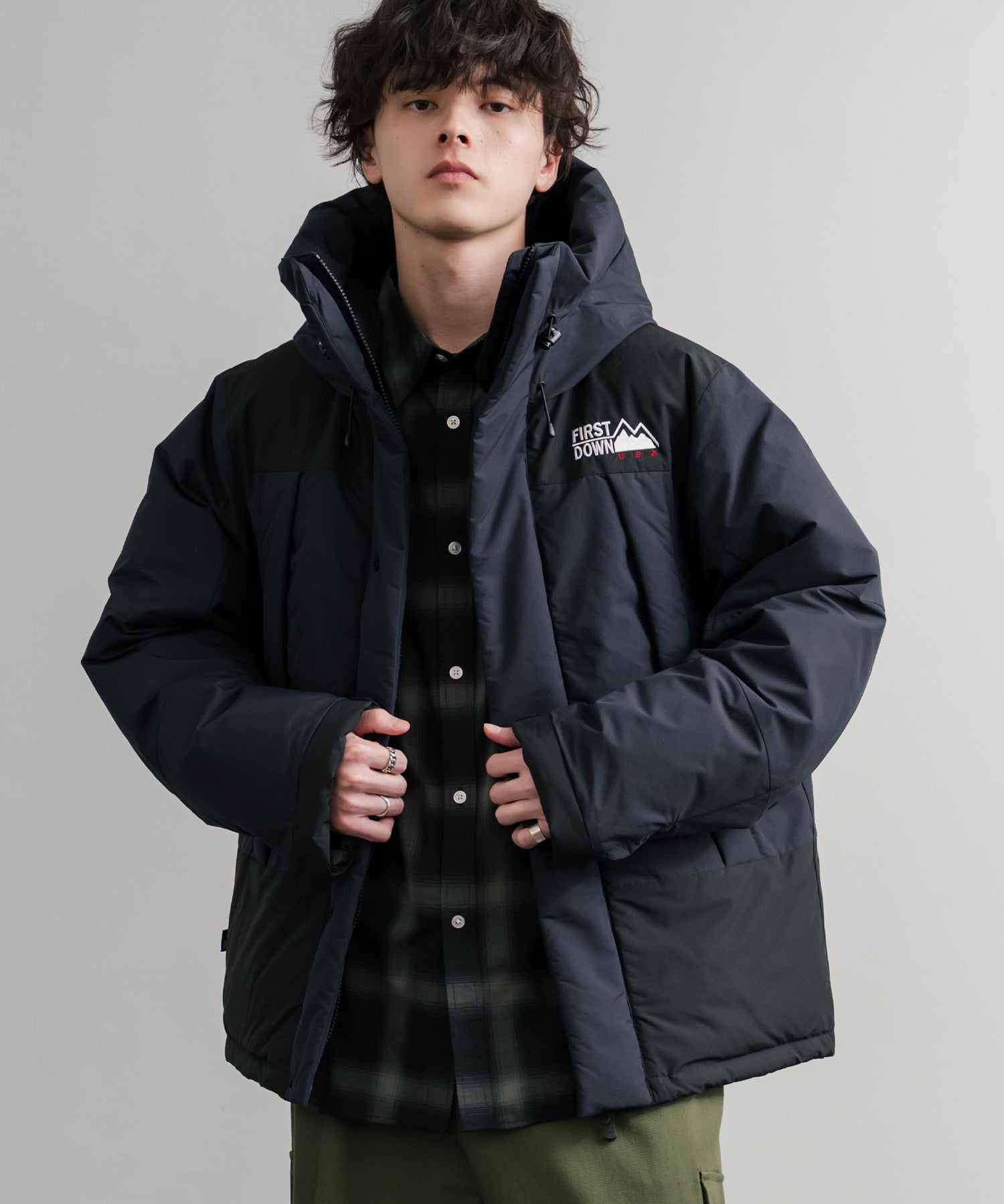 FIRST DOWN ファーストダウン WRAP DOWN PARKA DICROS MAURI フード付きラップダウンジャケット F942010 14980