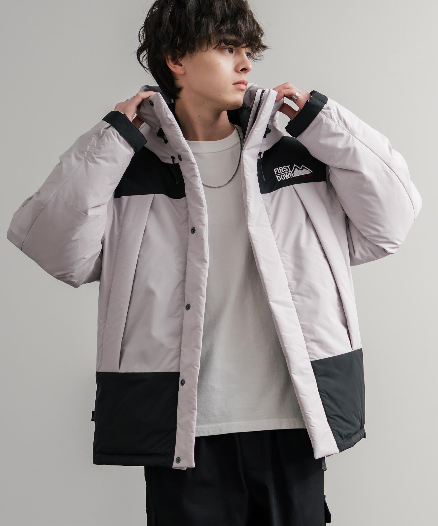 FIRST DOWN ファーストダウン WRAP DOWN PARKA DICROS MAURI フード付きラップダウンジャケット F942010 14980