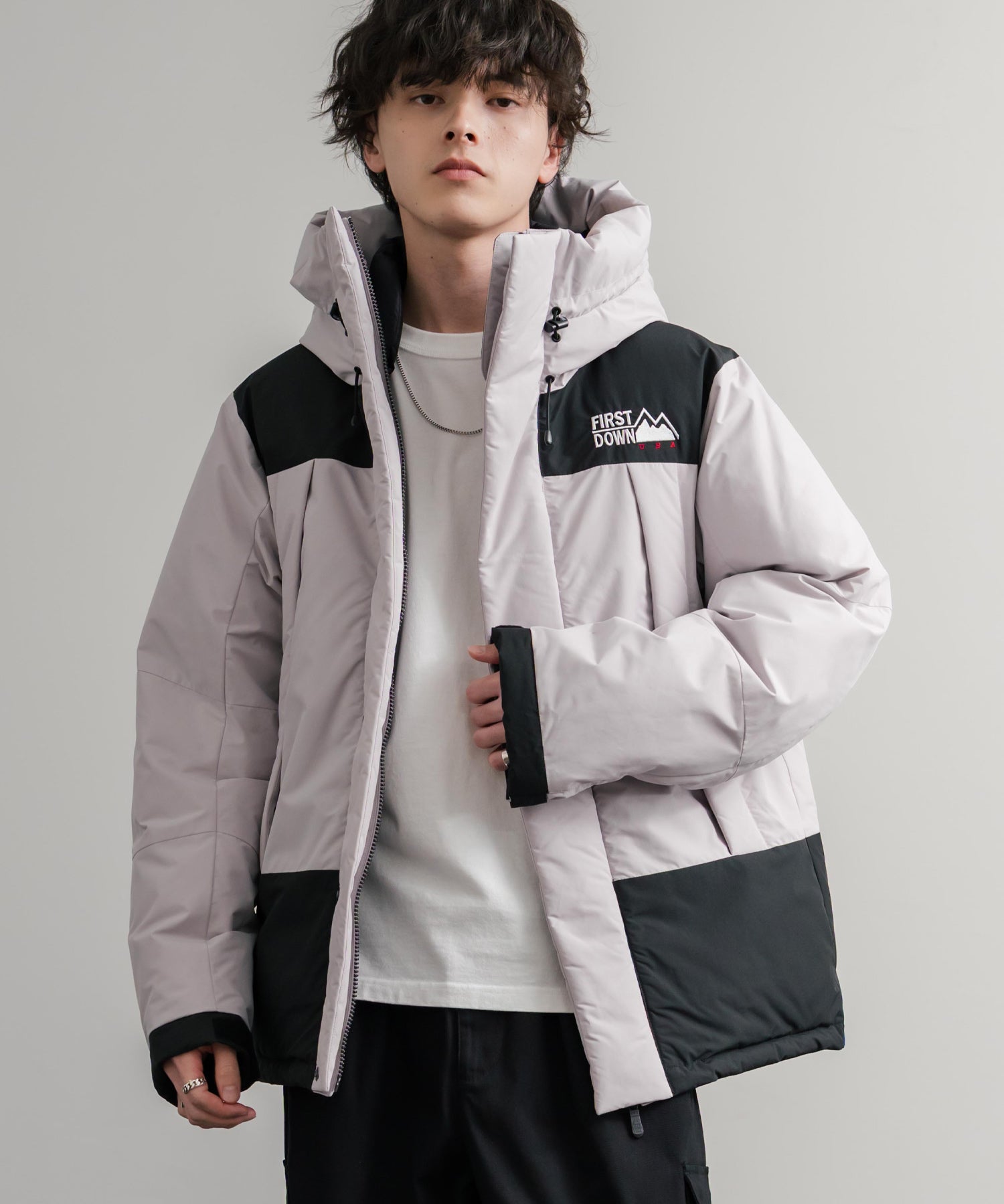 FIRST DOWN ファーストダウン WRAP DOWN PARKA DICROS MAURI フード付きラップダウンジャケット F942010 14980
