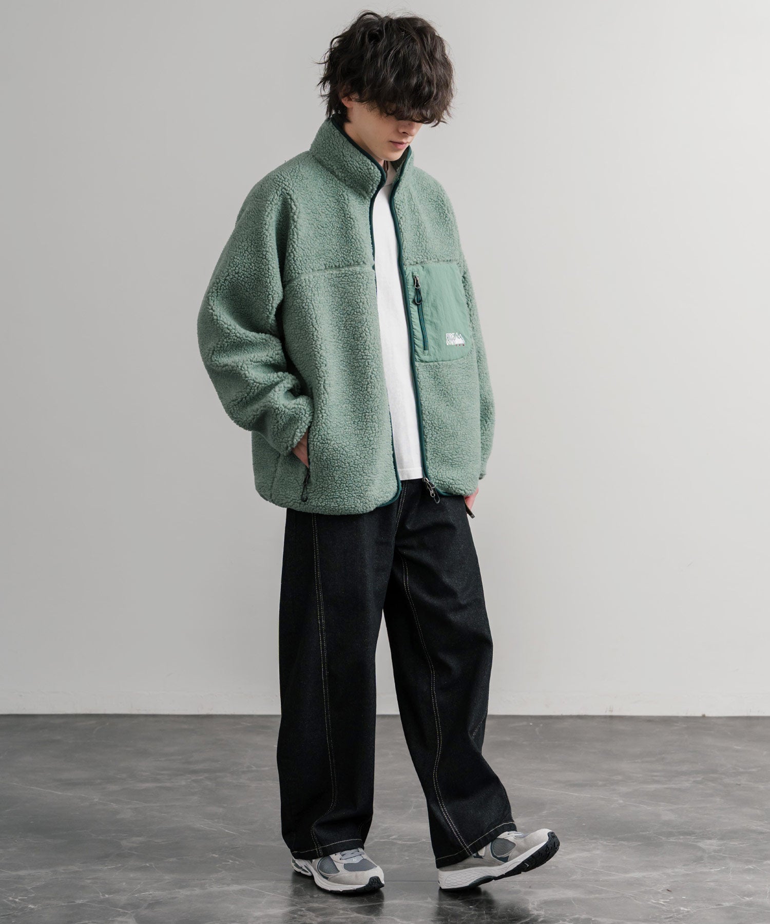 FIRST DOWN ファーストダウン BOA FLEECE JKT ロゴ刺繍タンブリングボアフリースジャケット F942021 14981