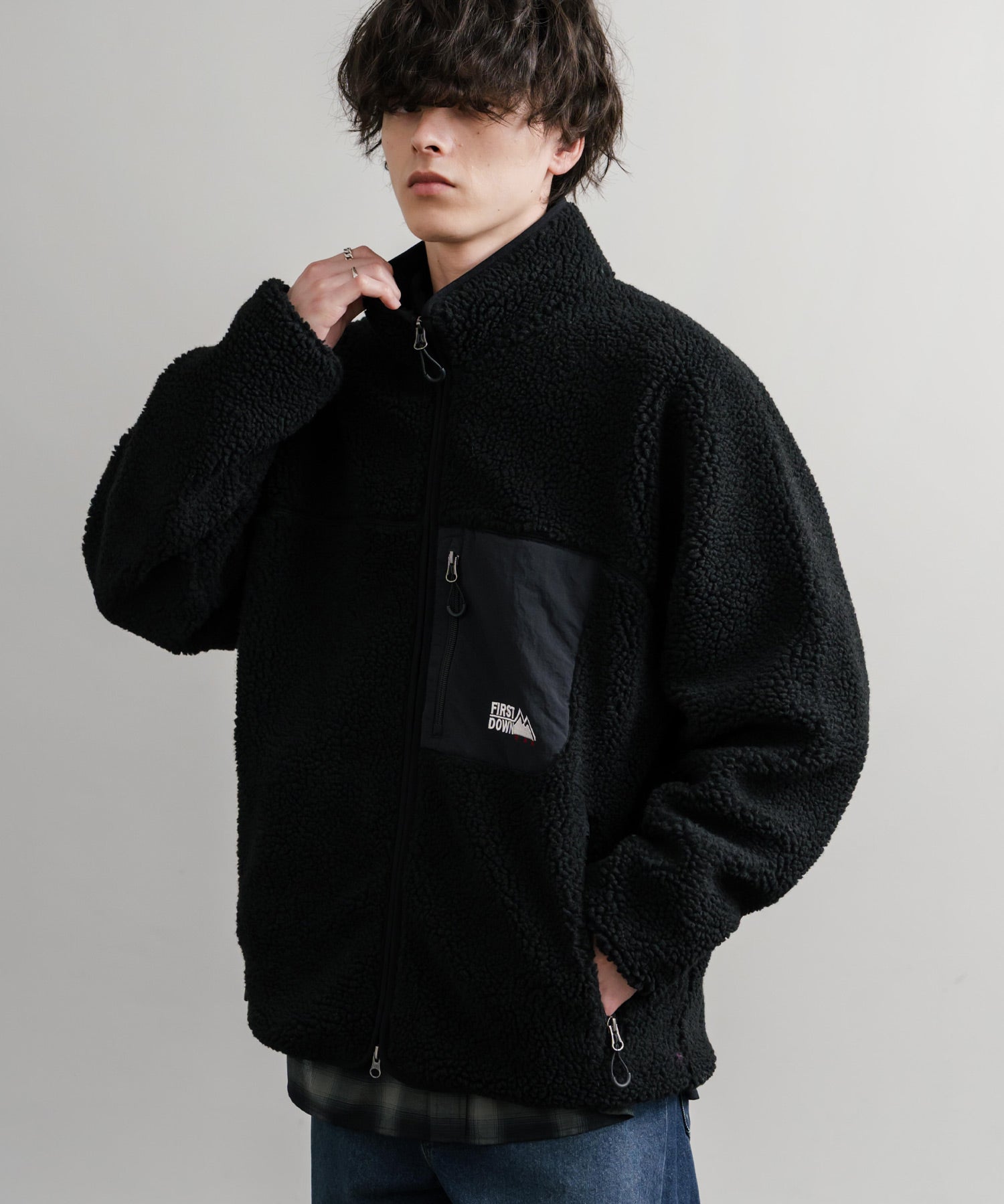 FIRST DOWN ファーストダウン BOA FLEECE JKT ロゴ刺繍タンブリングボアフリースジャケット F942021 14981