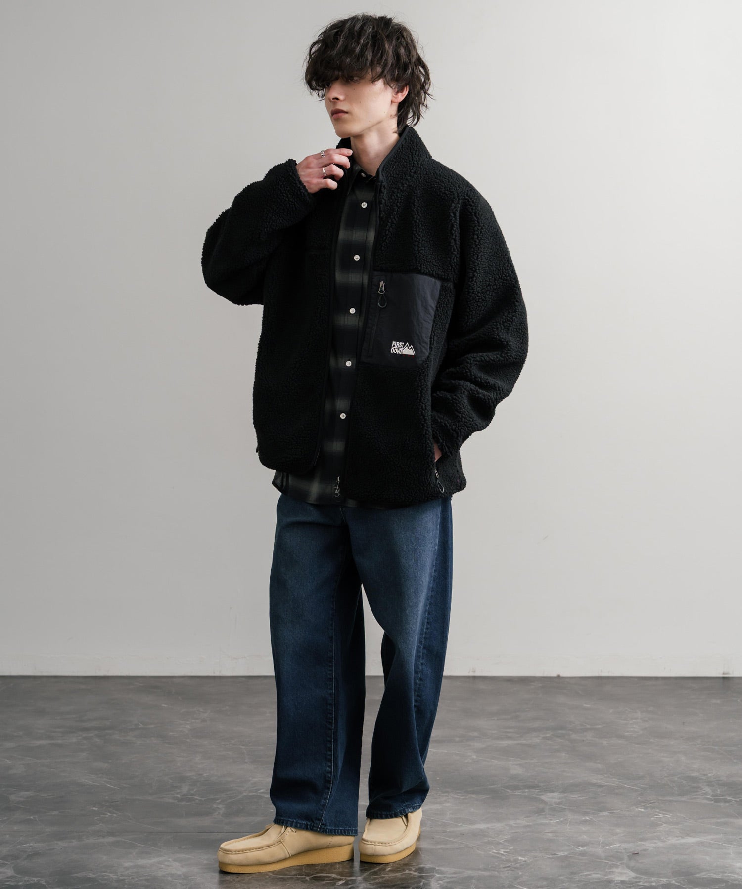 FIRST DOWN ファーストダウン BOA FLEECE JKT ロゴ刺繍タンブリングボアフリースジャケット F942021 14981