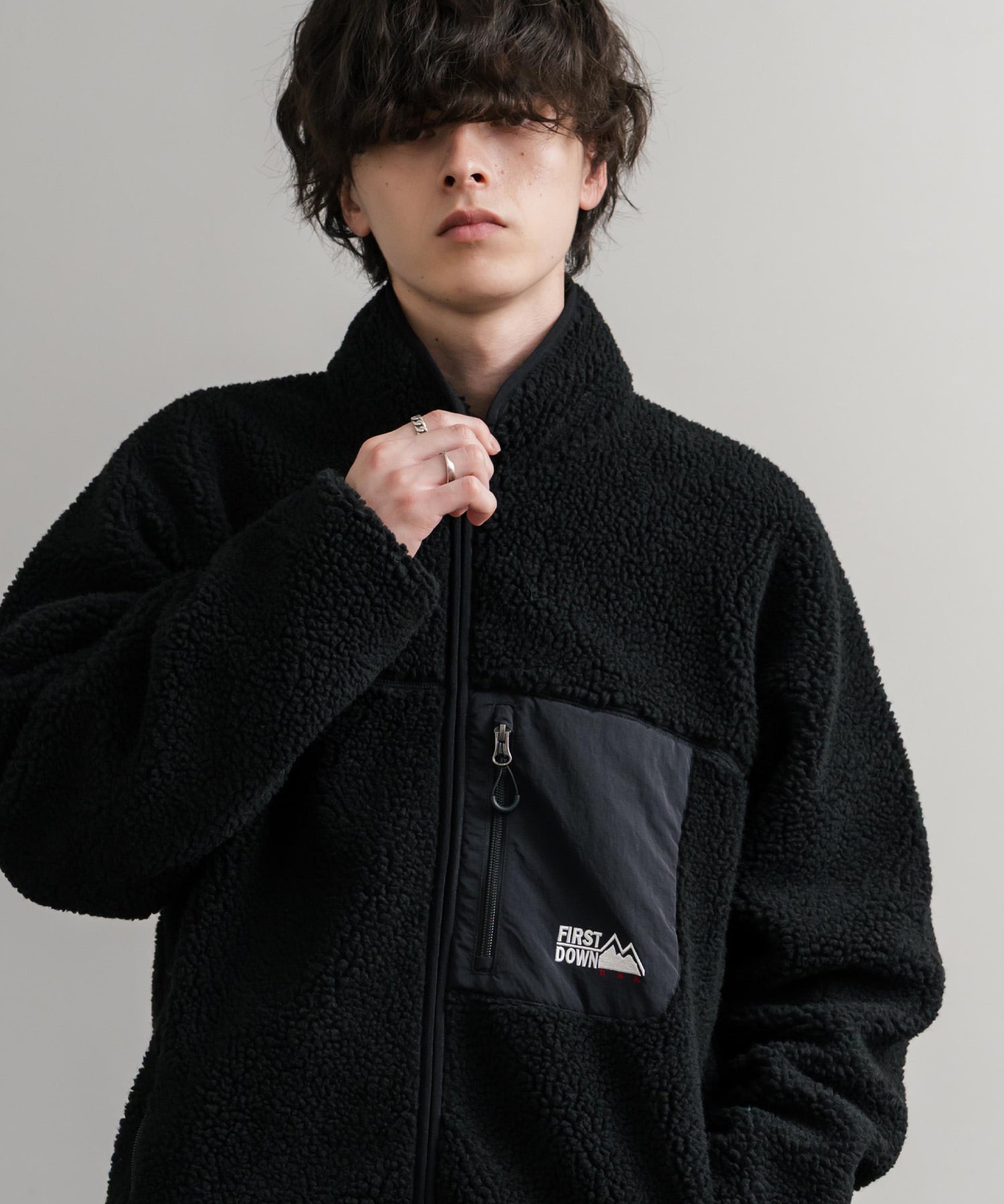 FIRST DOWN ファーストダウン BOA FLEECE JKT ロゴ刺繍タンブリングボアフリースジャケット F942021 14981