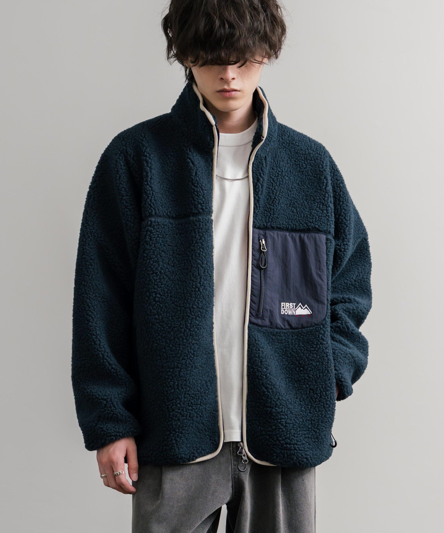 FIRST DOWN ファーストダウン BOA FLEECE JKT ロゴ刺繍タンブリングボアフリースジャケット F942021 14981