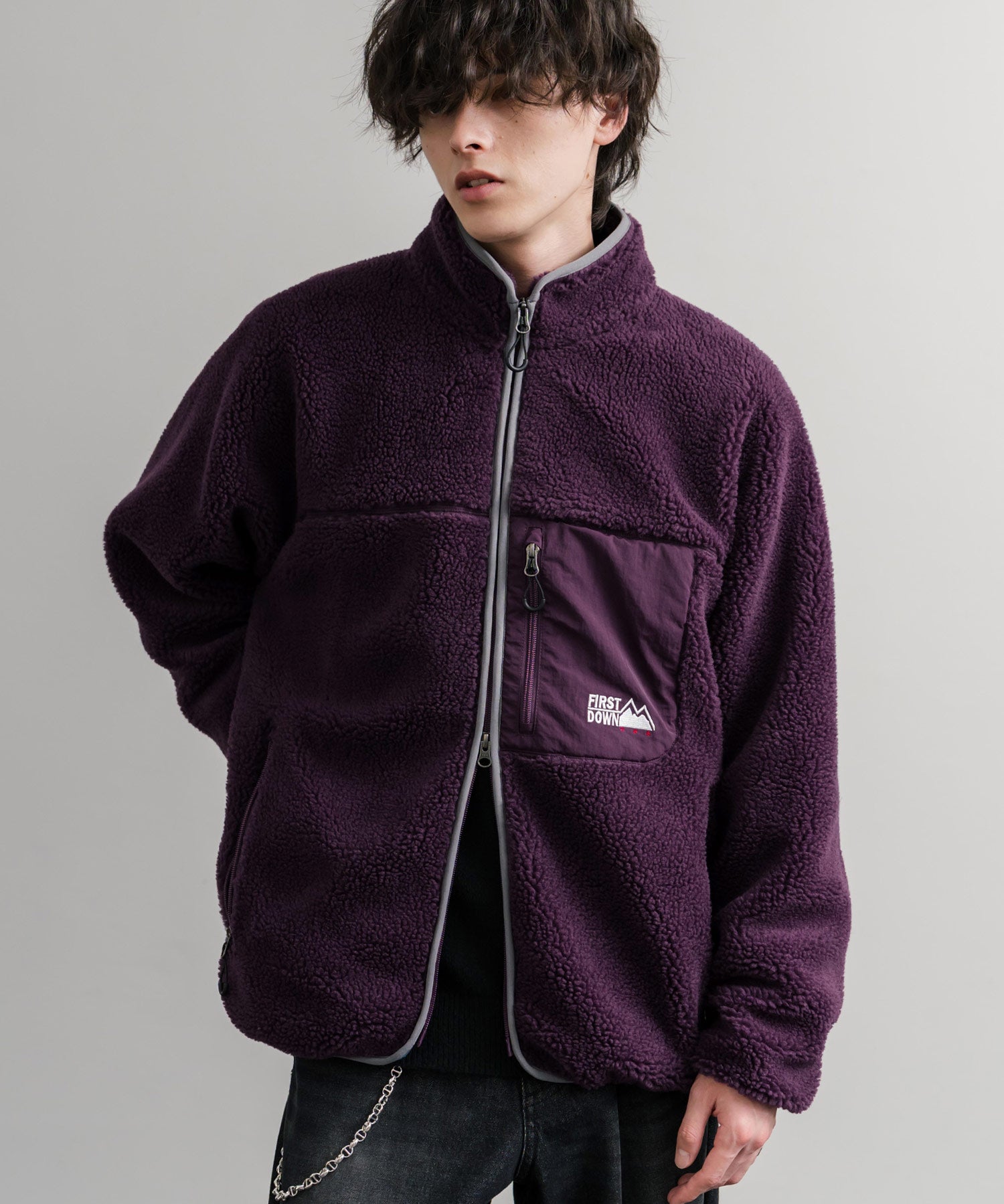 FIRST DOWN ファーストダウン BOA FLEECE JKT ロゴ刺繍タンブリングボアフリースジャケット F942021 14981