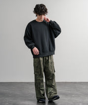 コットンタッチ裏起毛ドルマンスリーブクルーネックスウェットトレーナー 14982