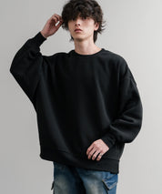 コットンタッチ裏起毛ドルマンスリーブクルーネックスウェットトレーナー 14982