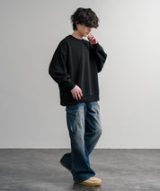 コットンタッチ裏起毛ドルマンスリーブクルーネックスウェットトレーナー 14982