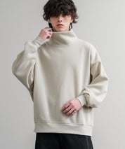 コットンタッチ裏起毛ドルマンスリーブハイネックトレーナースウェット 14983