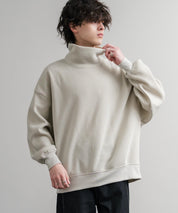 コットンタッチ裏起毛ドルマンスリーブハイネックトレーナースウェット 14983